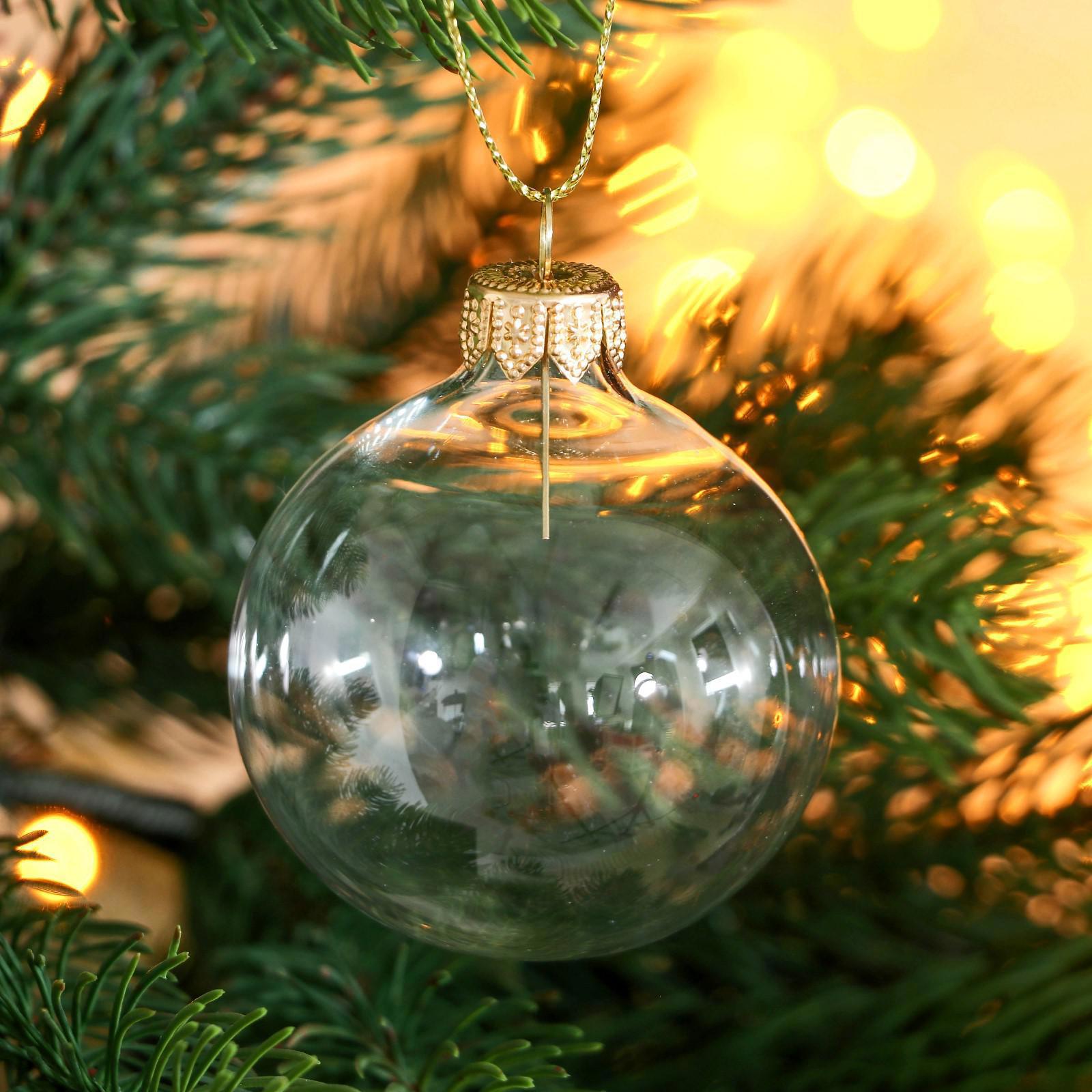 Изображение товара Елочный шар EVIS прозрачный 6 см стекло глянцевый подвеска скрепка Россия