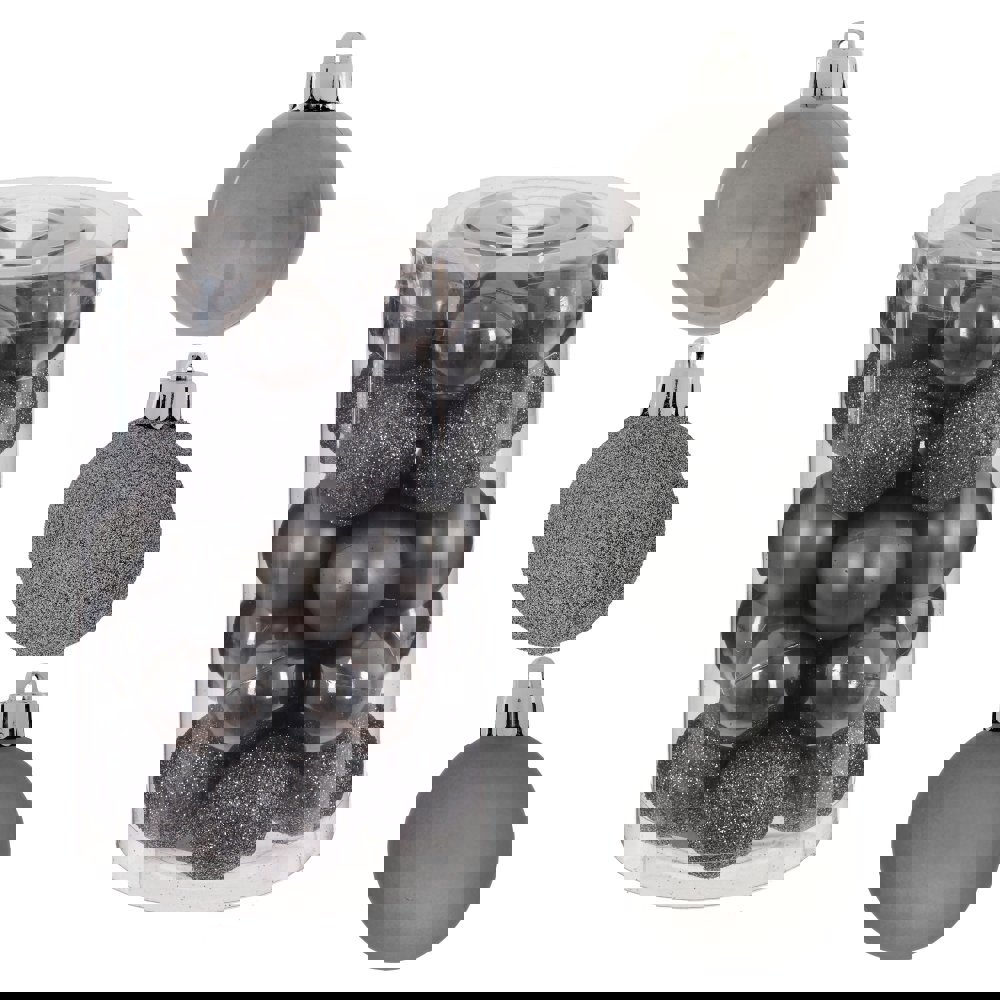 Изображение товара Набор елочных шаров 25 шт глянцевых матовых с глиттером из ПВХ диаметр 3 см