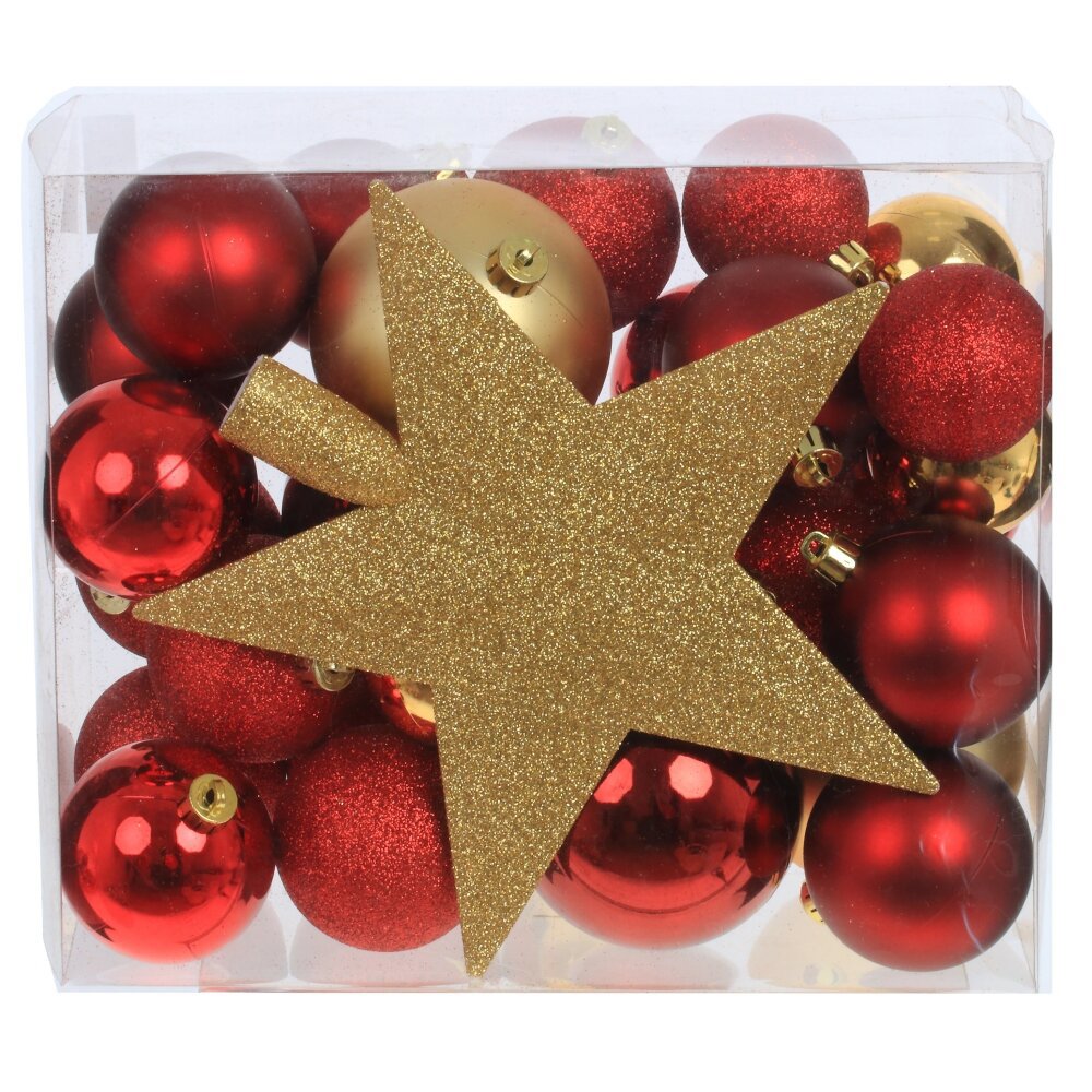 Изображение товара Набор елочных шаров 776113 8 см ПВХ красный 30 шт