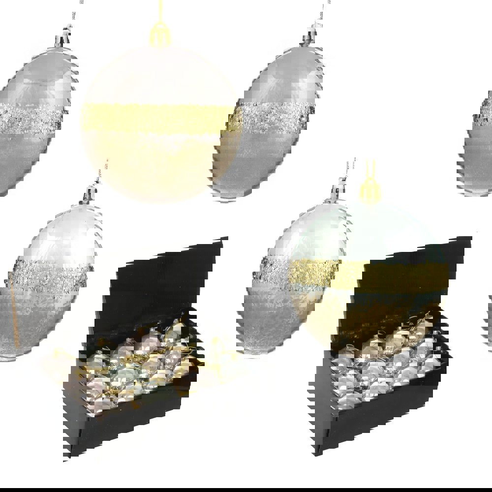 Изображение товара Набор елочных шаров 744588 Золотое кольцо сатурна 8 см ПВХ 12 шт желтый золотой