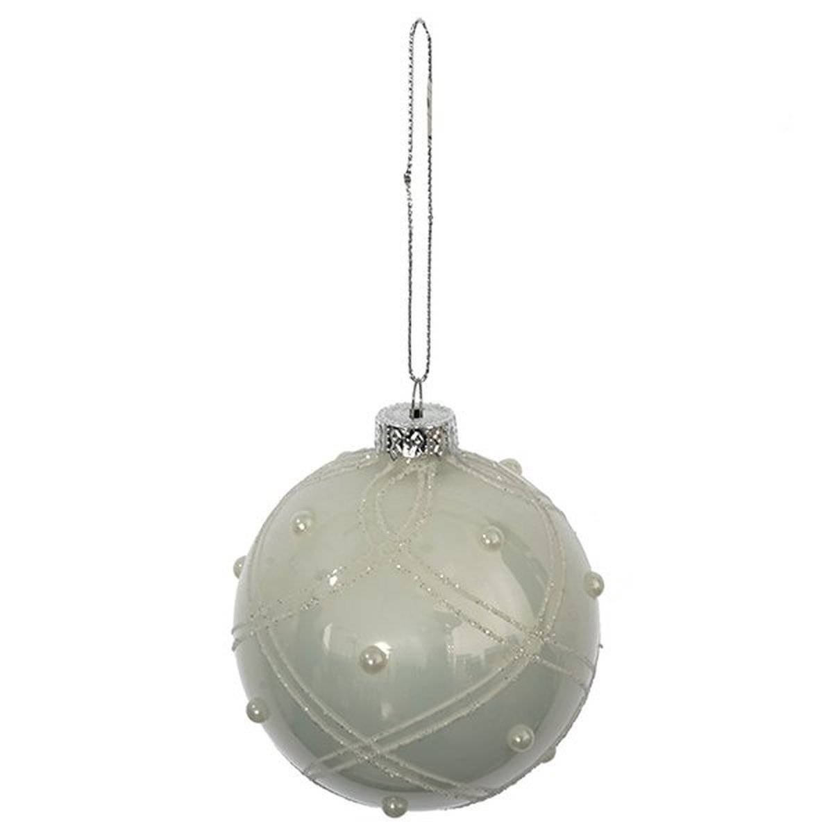 Изображение товара Елочный шар 256375 Элегия 8 см стекло белый