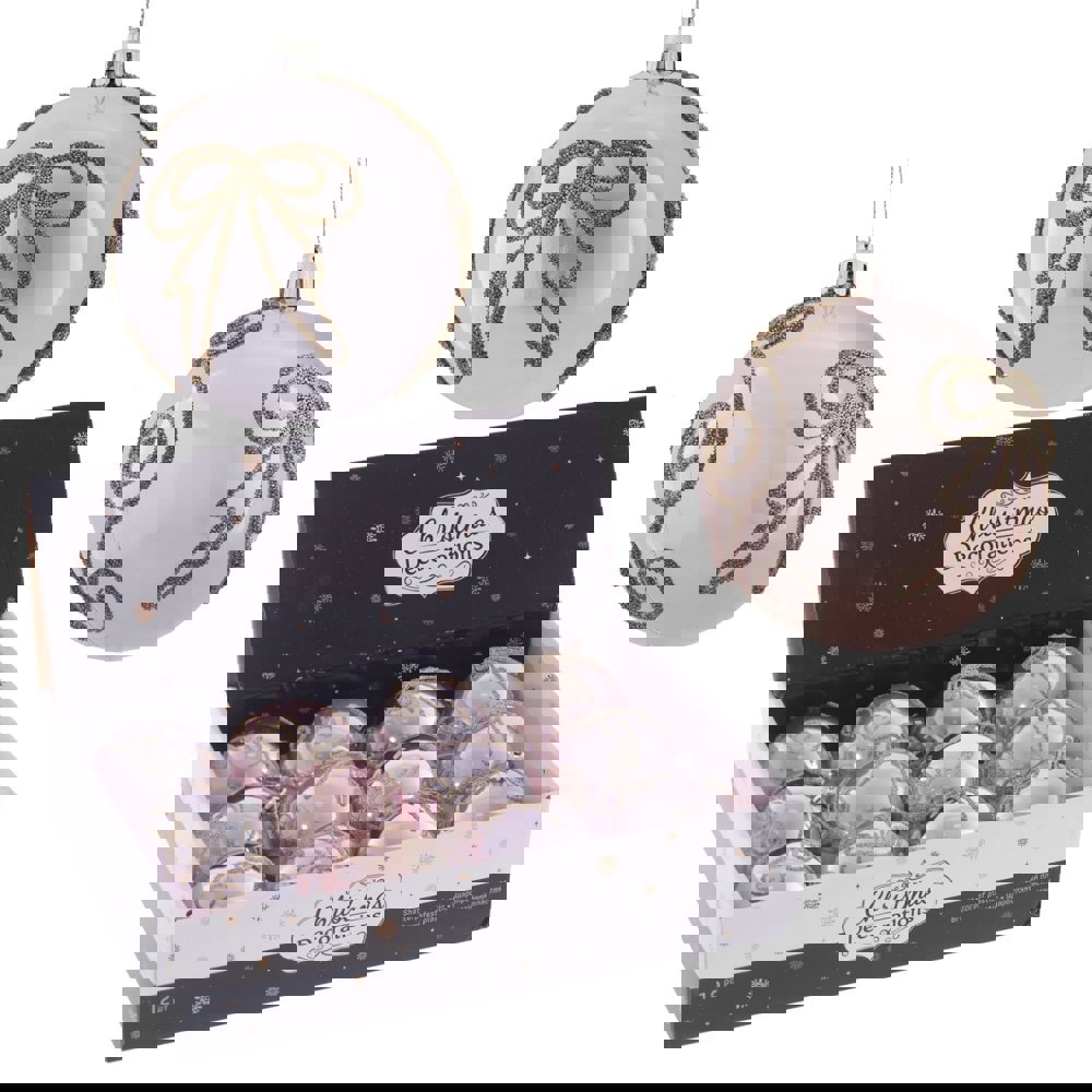 Изображение товара Елочный шар 753316 8 см розовый ПВХ набор 12 штук