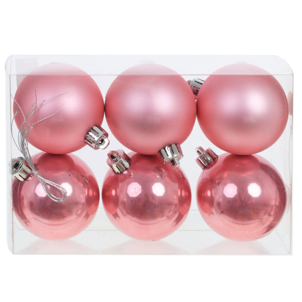 Изображение товара Елочный шар 776077 776077 6 см ПВХ розовый