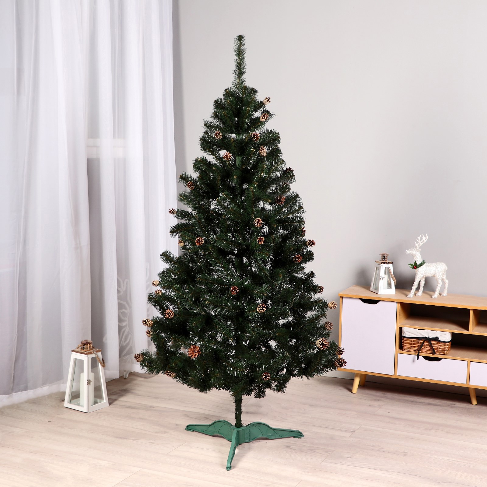 Изображение товара Ель новогодняя искусственная Зимнее волшебство Сибирская с шишками 180 см