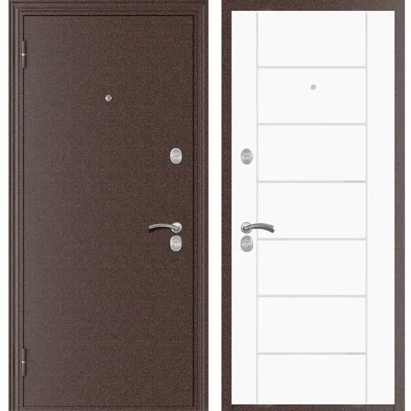 Дверь входная металлическая Line 97x205 см левая цвет шагрень