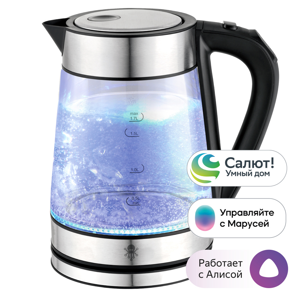 Изображение товара Электрический чайник Sls KET-03 1.7 л стекло цвет прозрачный