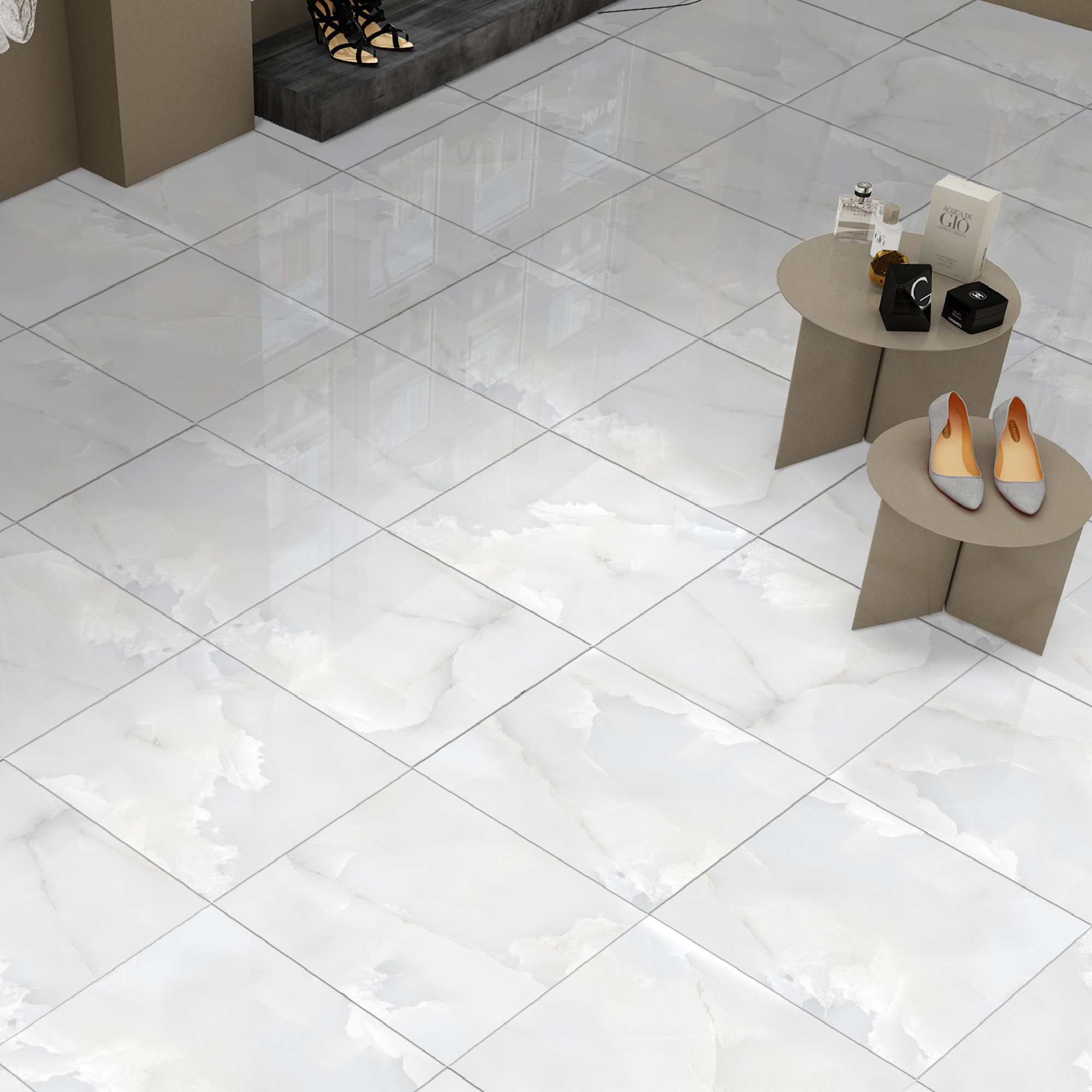 Керамогранит Onyx Havai Blanco Pol 60x60 см 1.44 м² цвет бежевый ️ ...