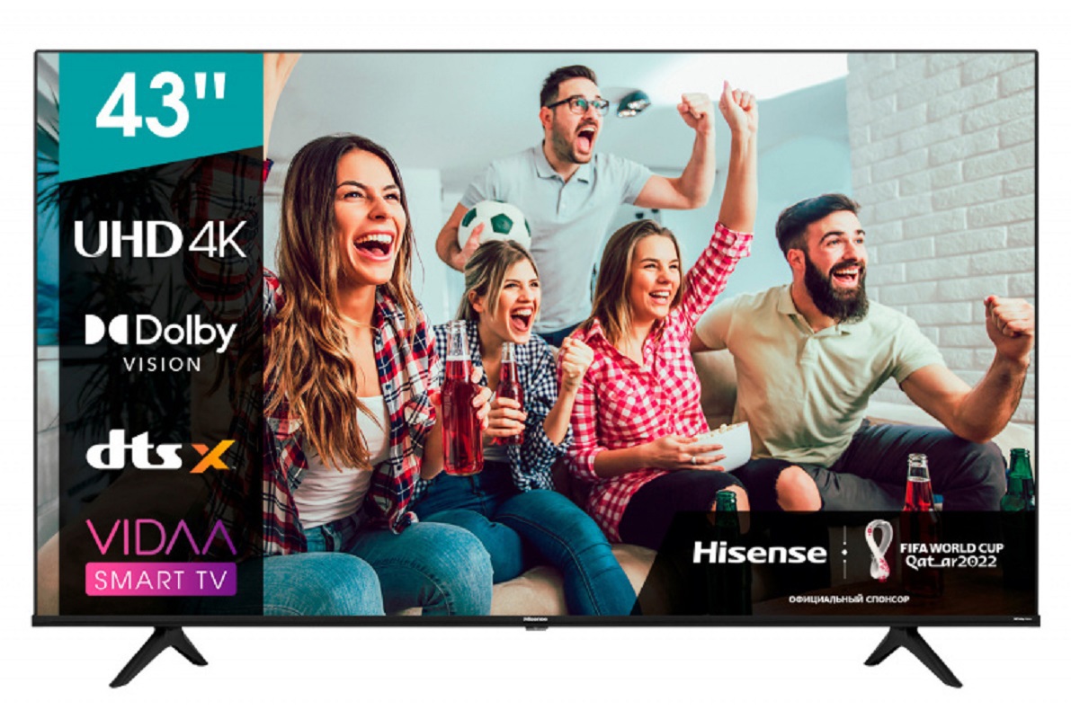 Изображение товара Телевизор Hisense 43A6 Smart Frameless 4K Ultra HD 43 дюйма черный