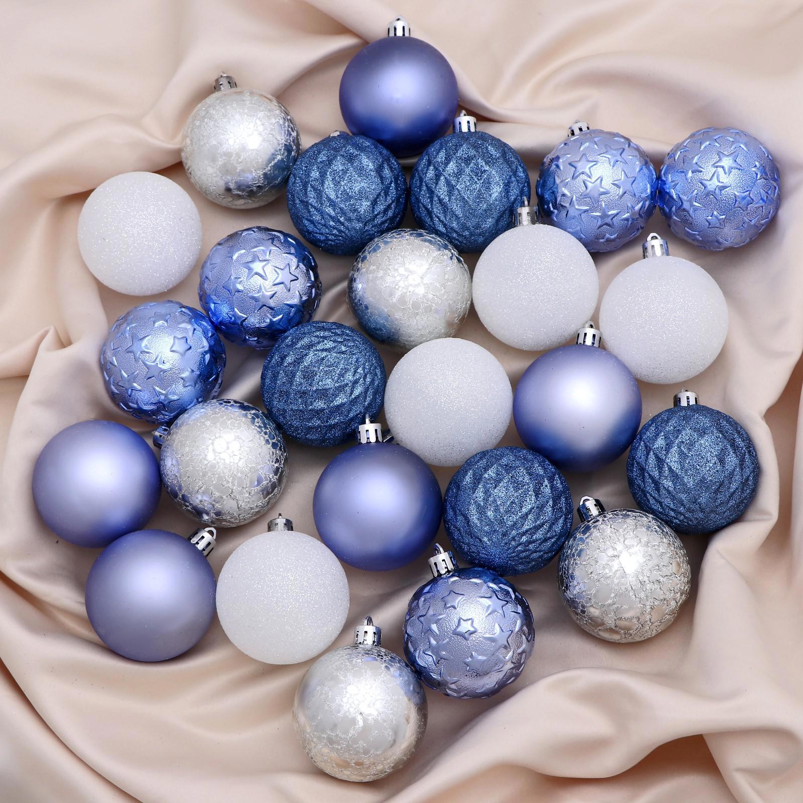 Изображение товара Набор елочных шаров Зимнее волшебство 25 шт 6 см мерцающие пластик