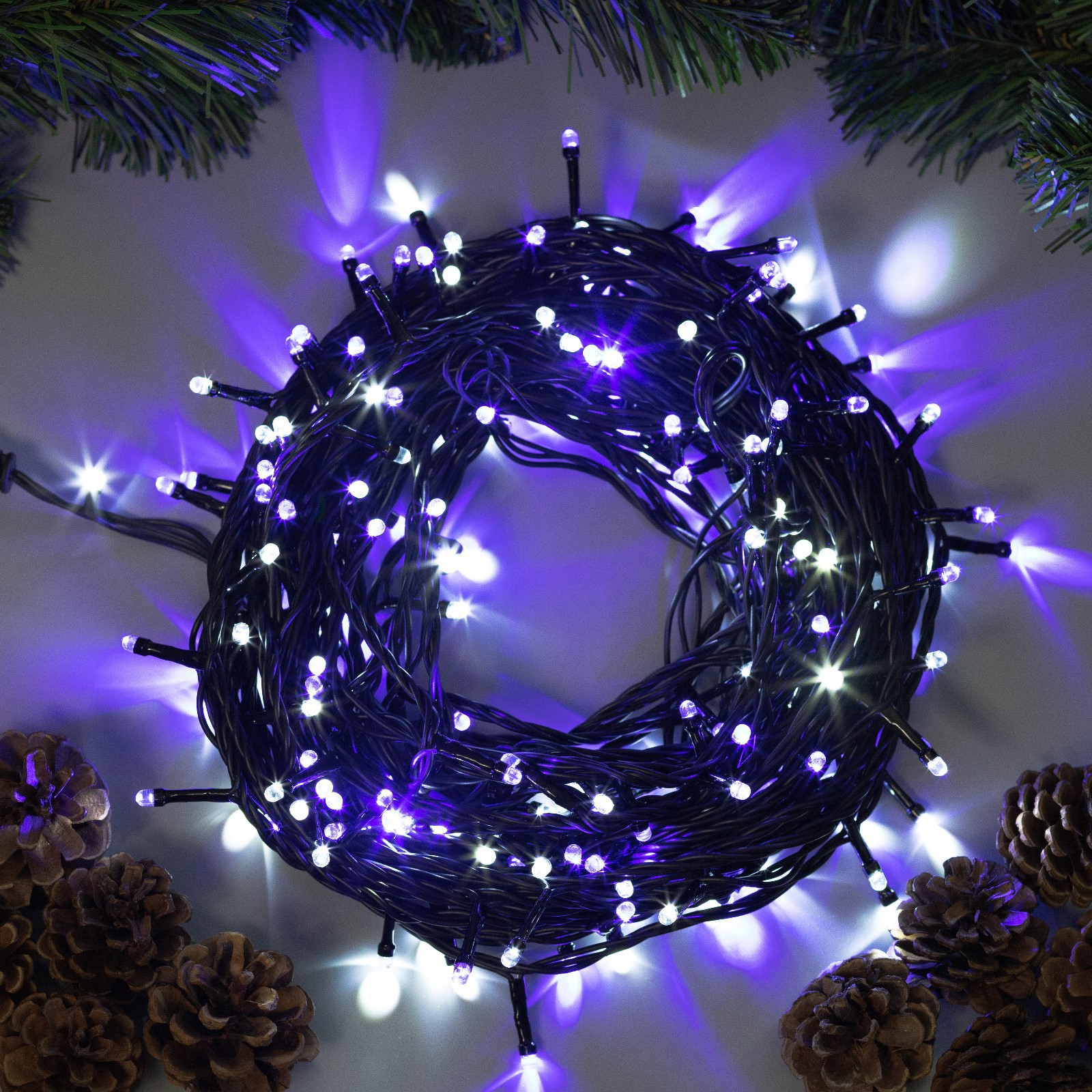 Изображение товара Электрогирлянда Luazon lighting 20 м 200 LED IP44 мерцание бело-синяя