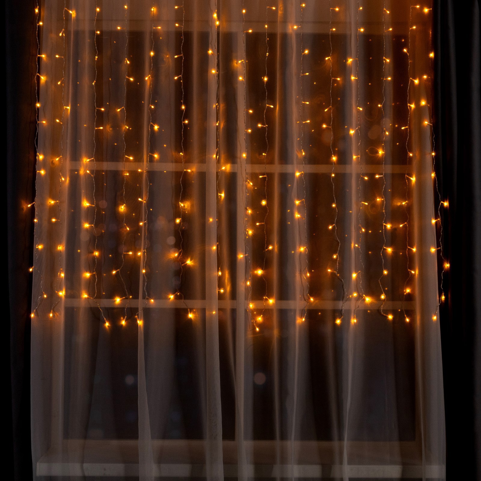 Изображение товара Электрогирлянда комнатная Luazon lighting занавес 2x2 м 360 LED желтая 8 режимов