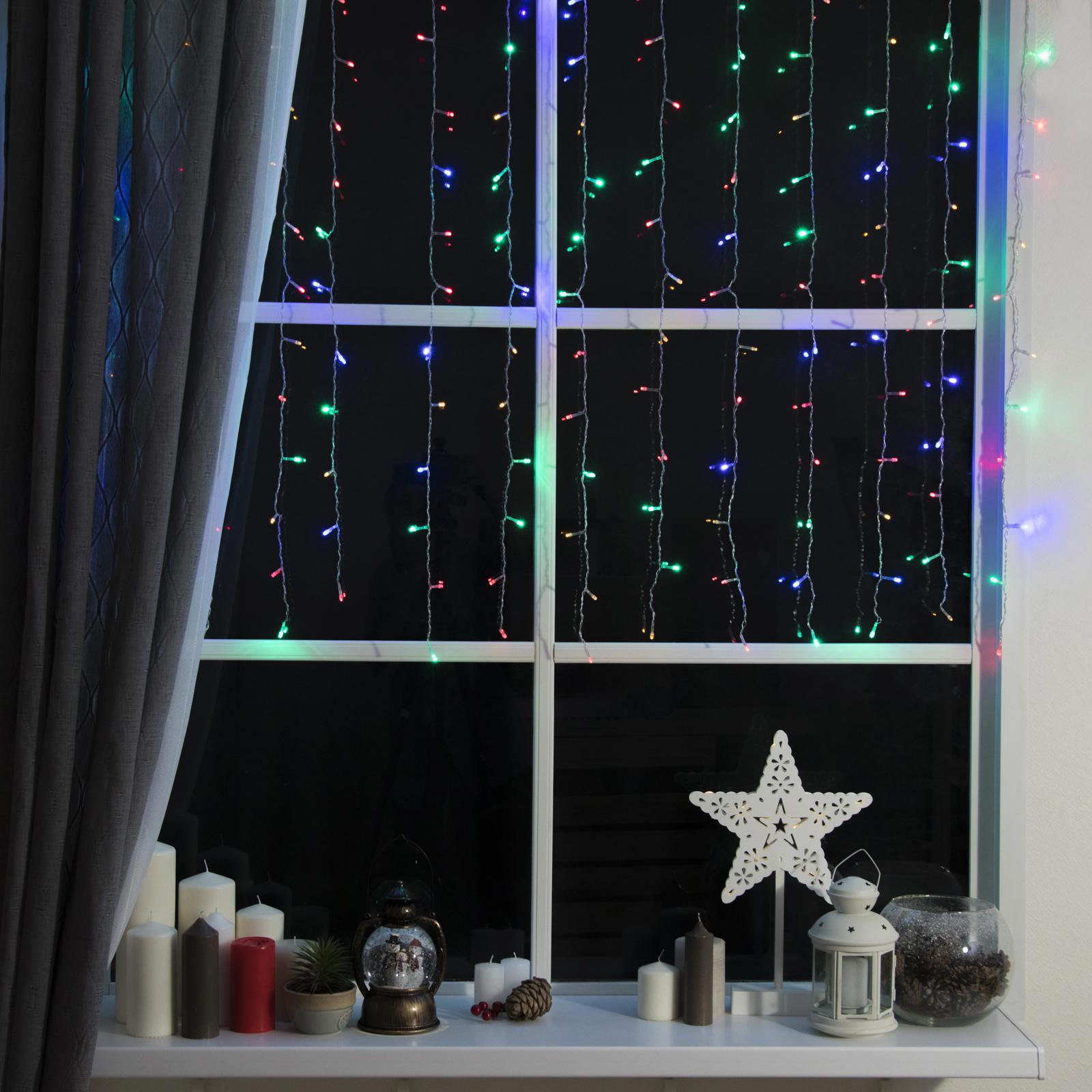 Изображение товара Электрогирлянда комнатная Luazon lighting занавес 1.5x1.5 м 180 ламп белый 8 режимов работы