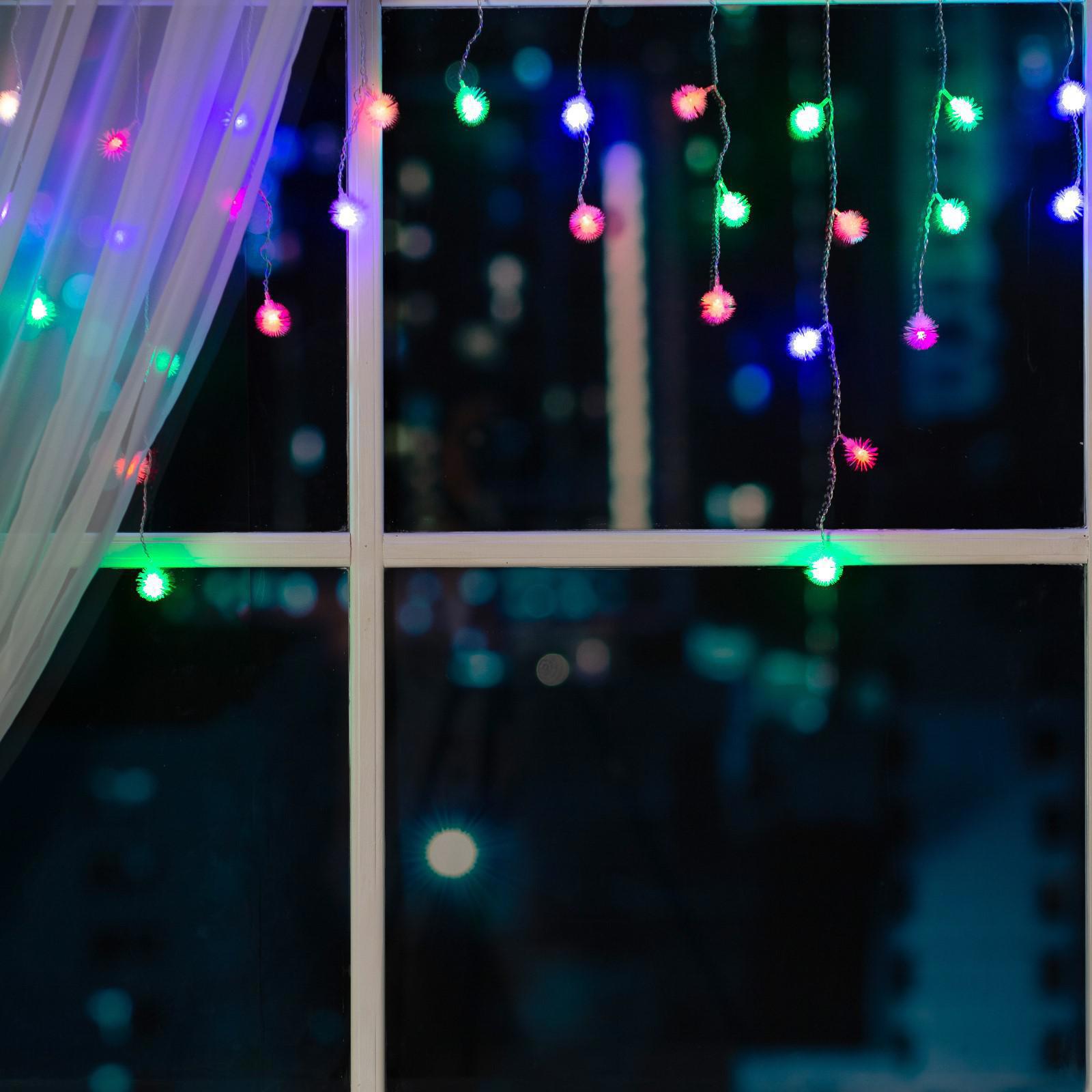 Изображение товара Электрогирлянда комнатная Luazon Lighting бахрома 1.8 м 48 LED хром белый