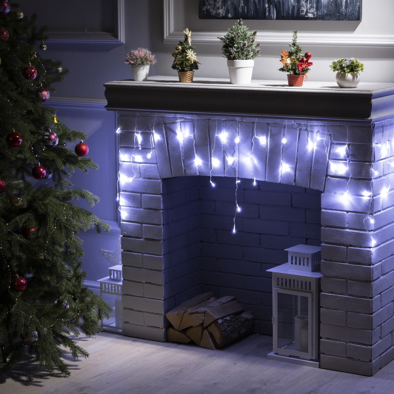 Изображение товара Гирлянда бахрома 3x3м 80LED IP44 внутренний белый холодный свет