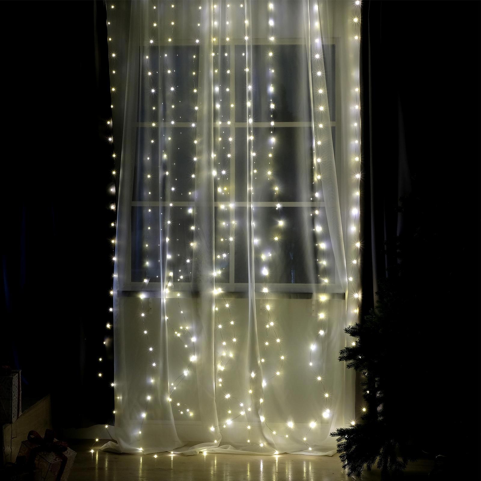 Изображение товара Электрогирлянда комнатная Luazon lighting 4814717 занавес 2.8x2.8 м 300 ламп теплый белый (желтый) 8 режимов работы