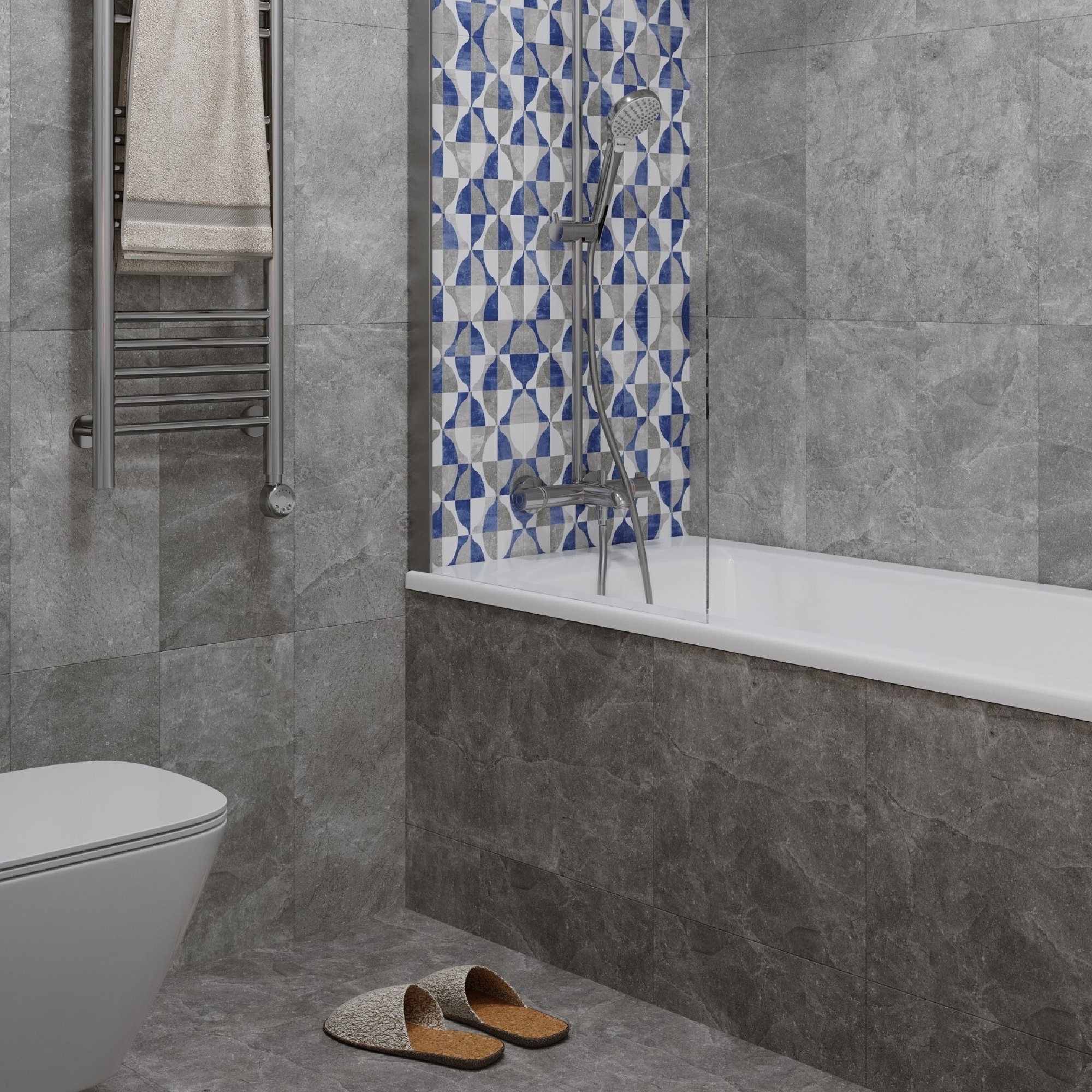 Изображение товара Плитка настенная Axima Эльба 25x50 см серый эффект камень для ванной кухни