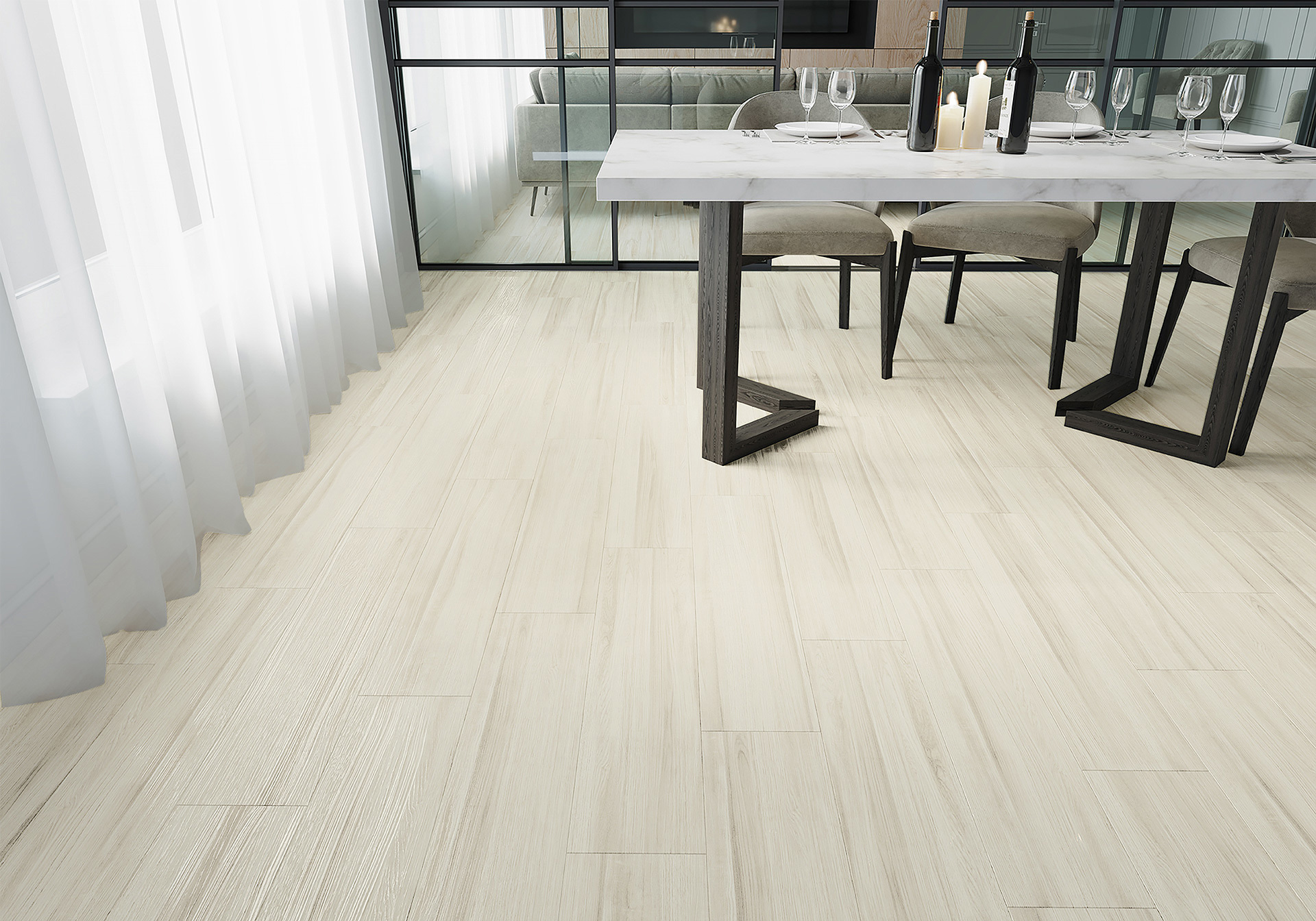 Изображение товара Керамогранит Alma ceramica Liverpool 20x90 см, бежевый, ректифицированный, морозостойкий