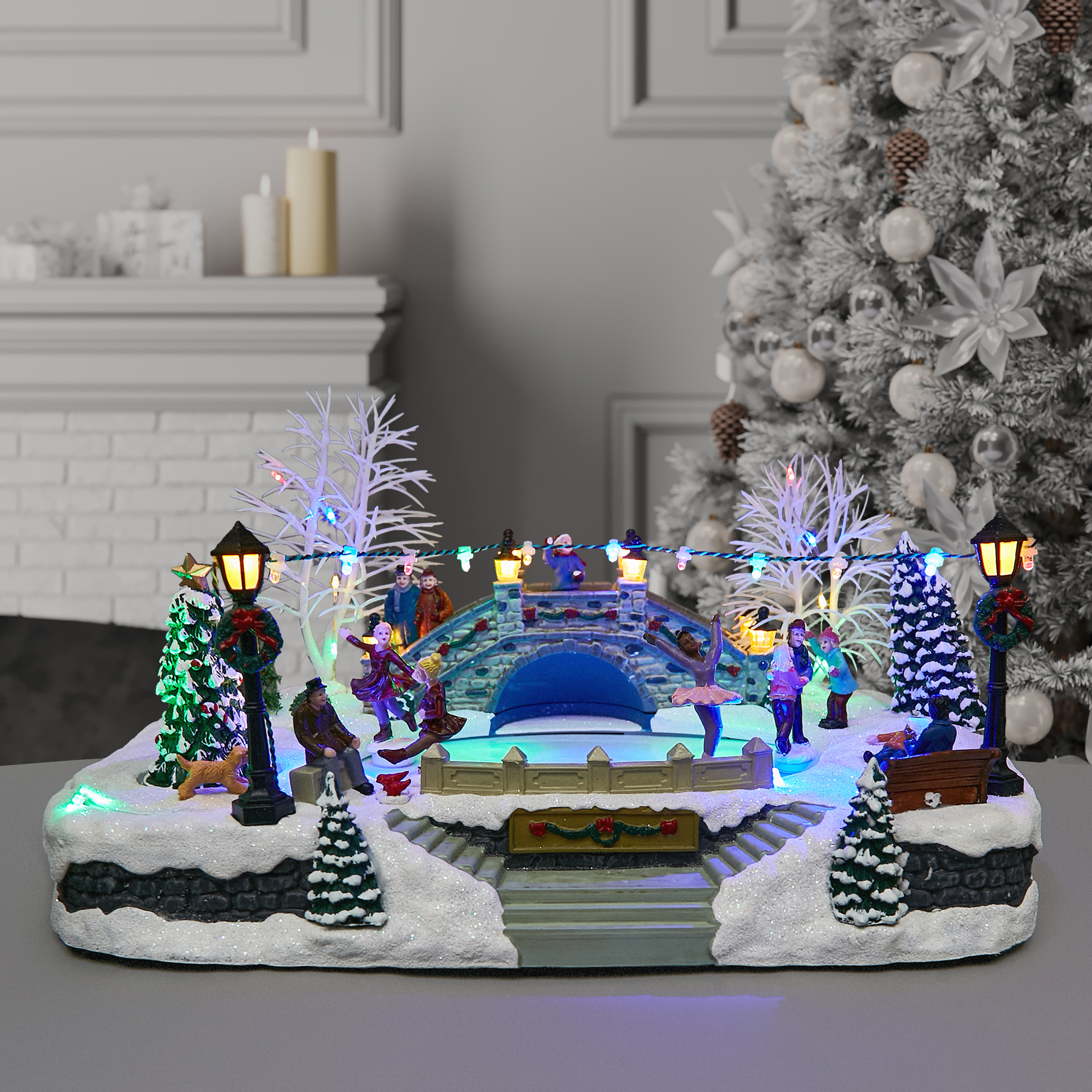Изображение товара Композиция новогодняя светодиодная Каток в парке 35x23x19 см