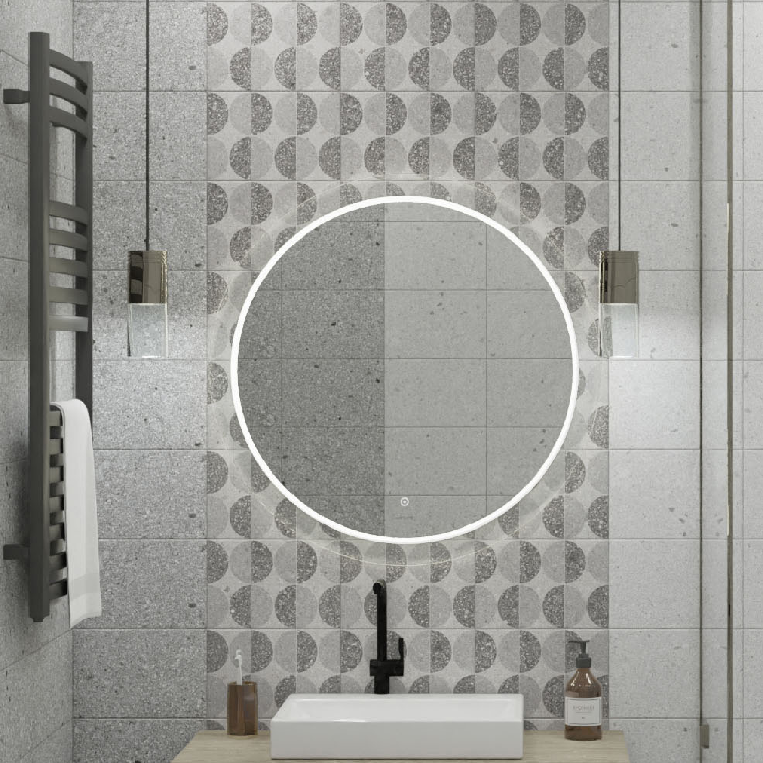 Изображение товара Настенная керамическая плитка Axima Руан 20x30 см серый терраццо матовая