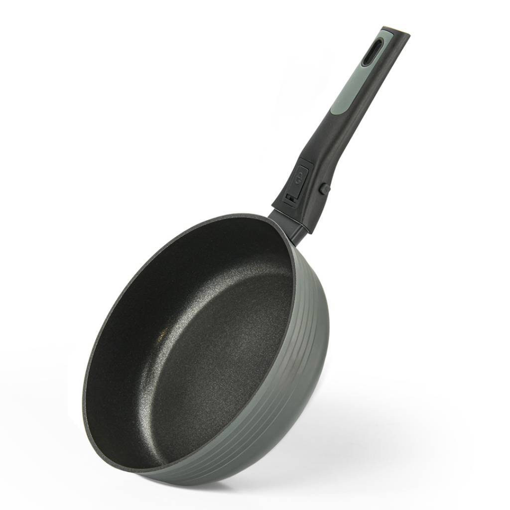 Изображение товара Сковорода Fissman Brilliant 24 см с съемной ручкой алюминий без крышки оливковая