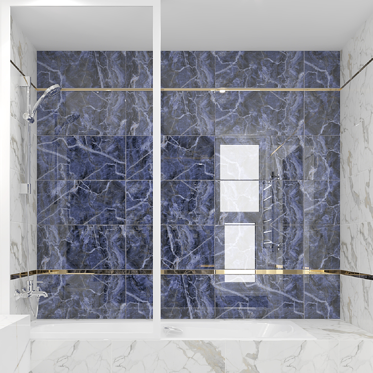 Изображение товара Плитка настенная Laurel 30x60 см 1.8 м² глянцевая цвет синий