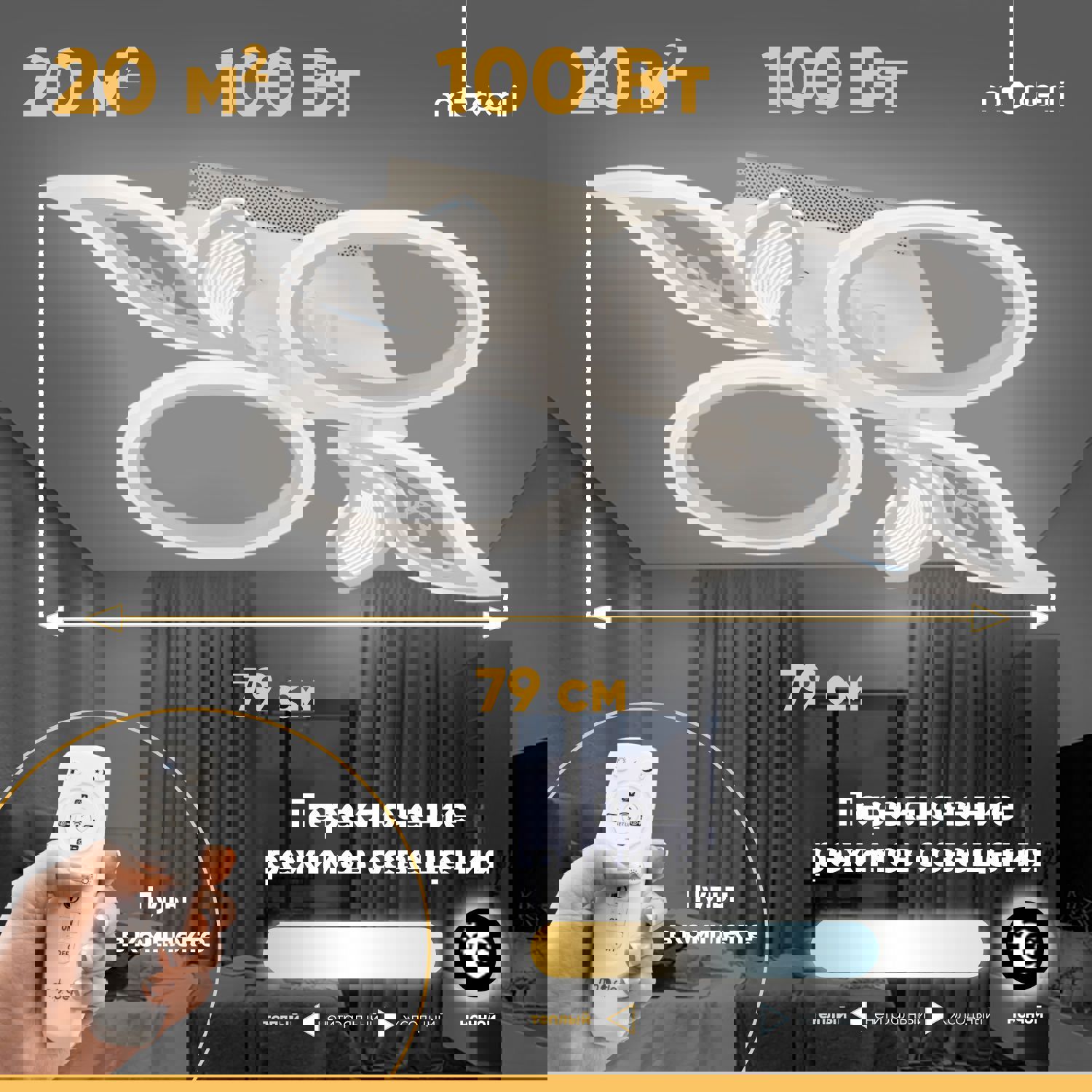 Изображение товара Светильник настенно-потолочный светодиодный Moderli V10643-CL