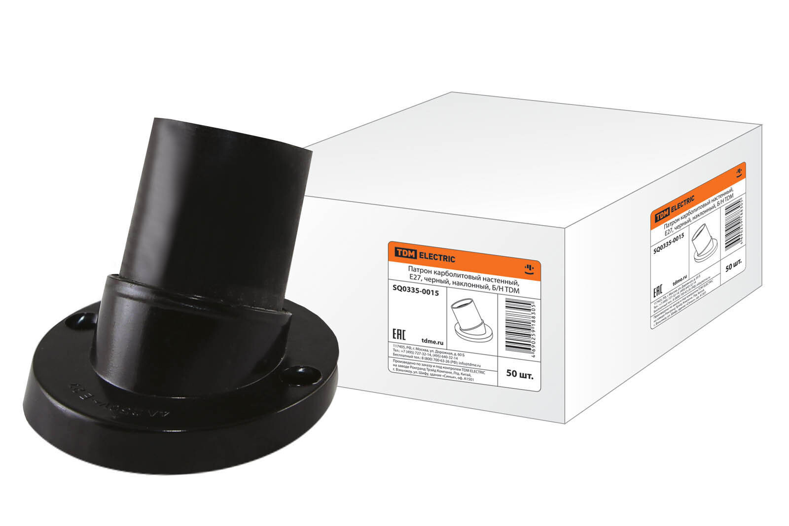 Изображение товара Pатрон E27 Sq0335-0015 карболит черный, 50 шт, TDM ELECTRIC