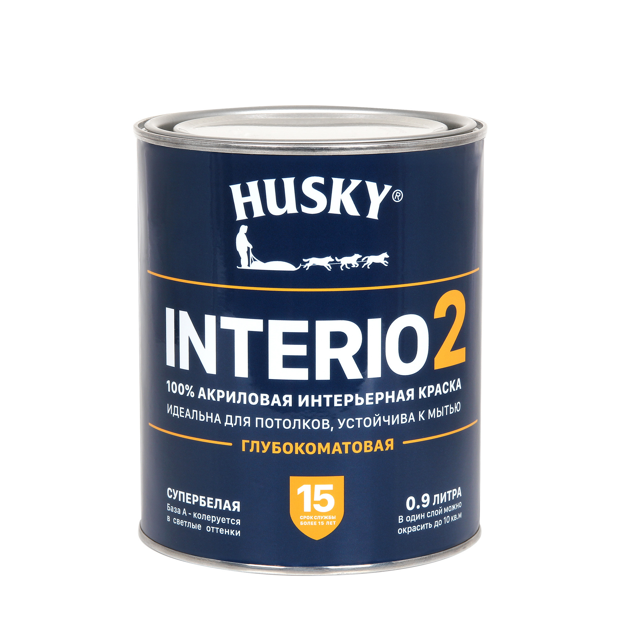 Изображение товара Краска интерьерная Husky Interio глубокоматовая супербелая 0.9л Изображение товара Краска интерьерная Husky Interio глубокоматовая супербелая 0.9л