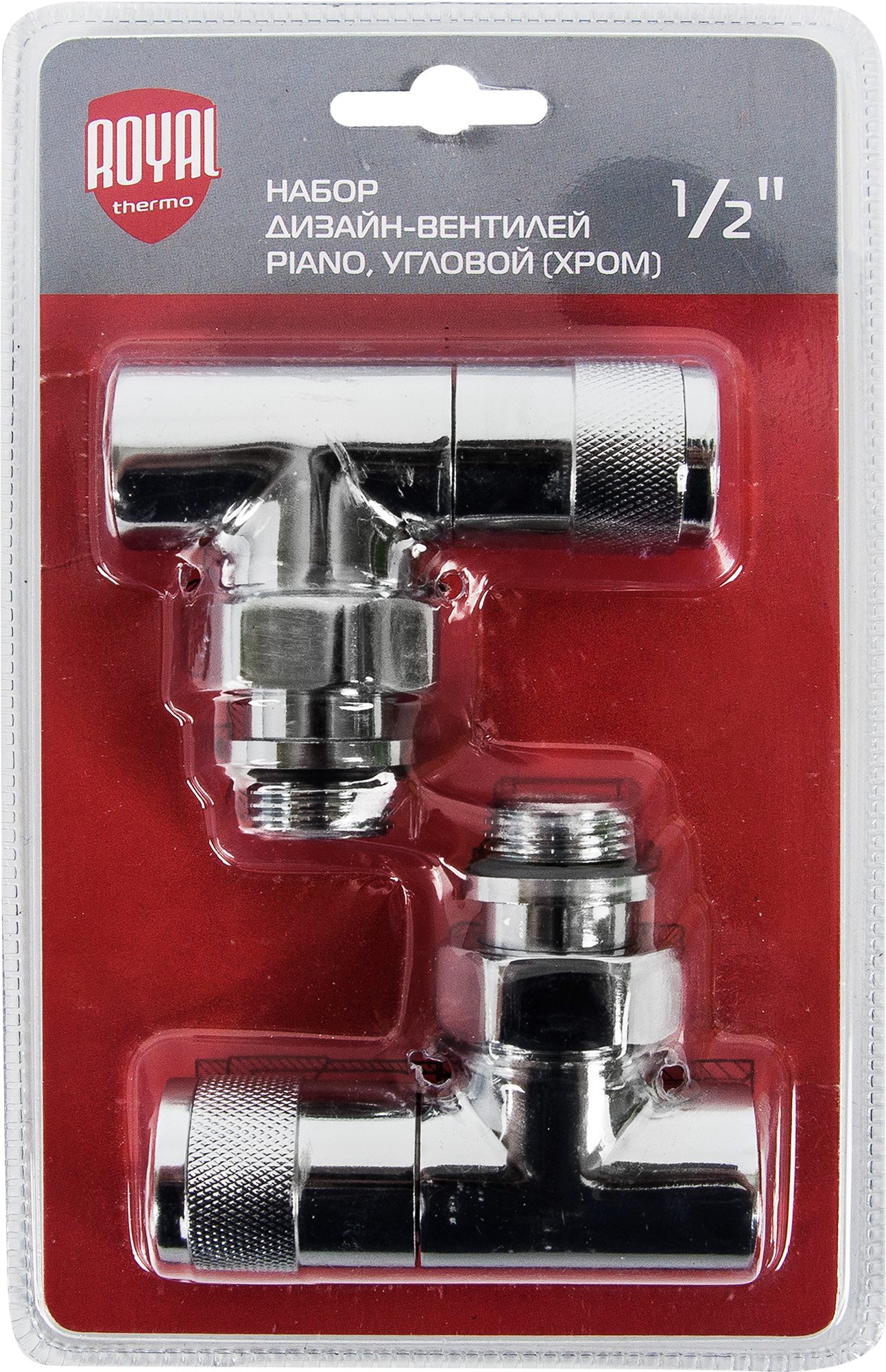 Изображение товара Комплект вентилей для радиатора угловой Royal Thermo Piano 1/2" латунь