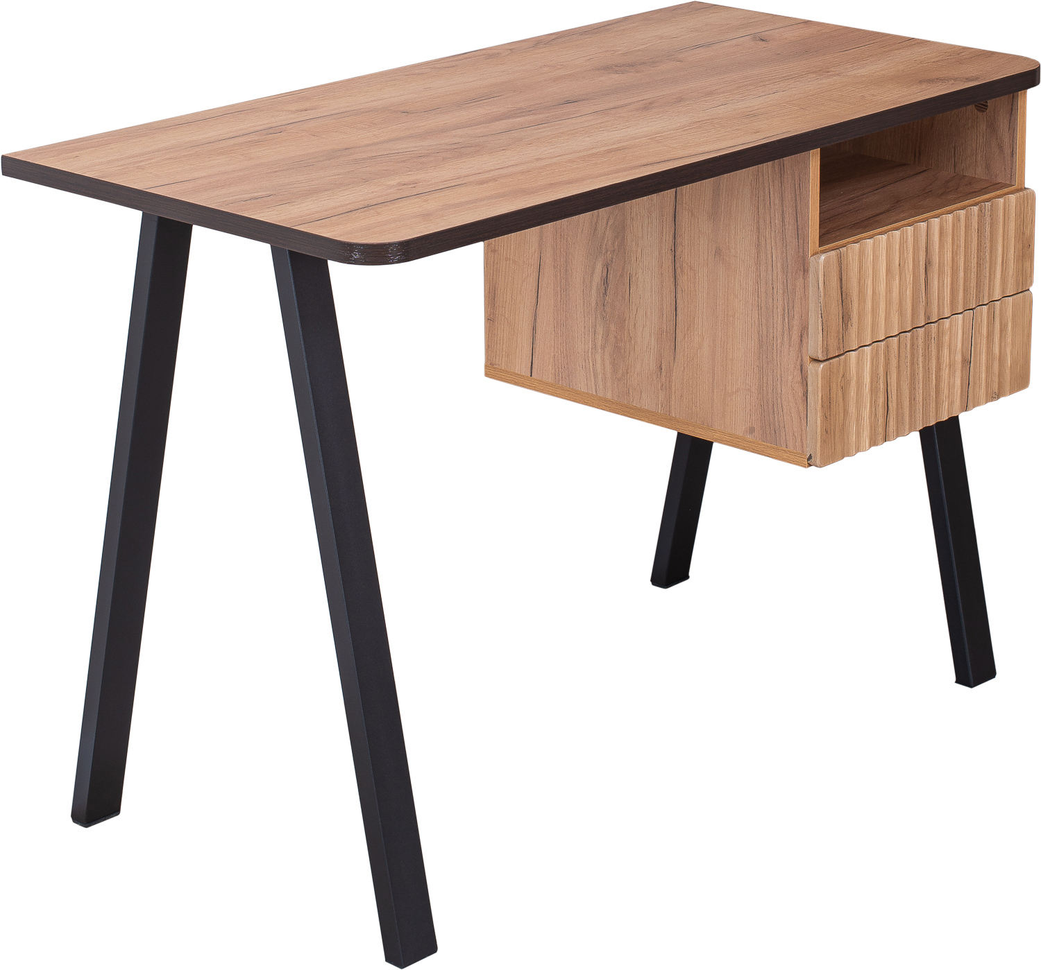 Изображение товара Компьютерный стол Домотека Марио 110x75 см ЛДСП черный/дуб вотан