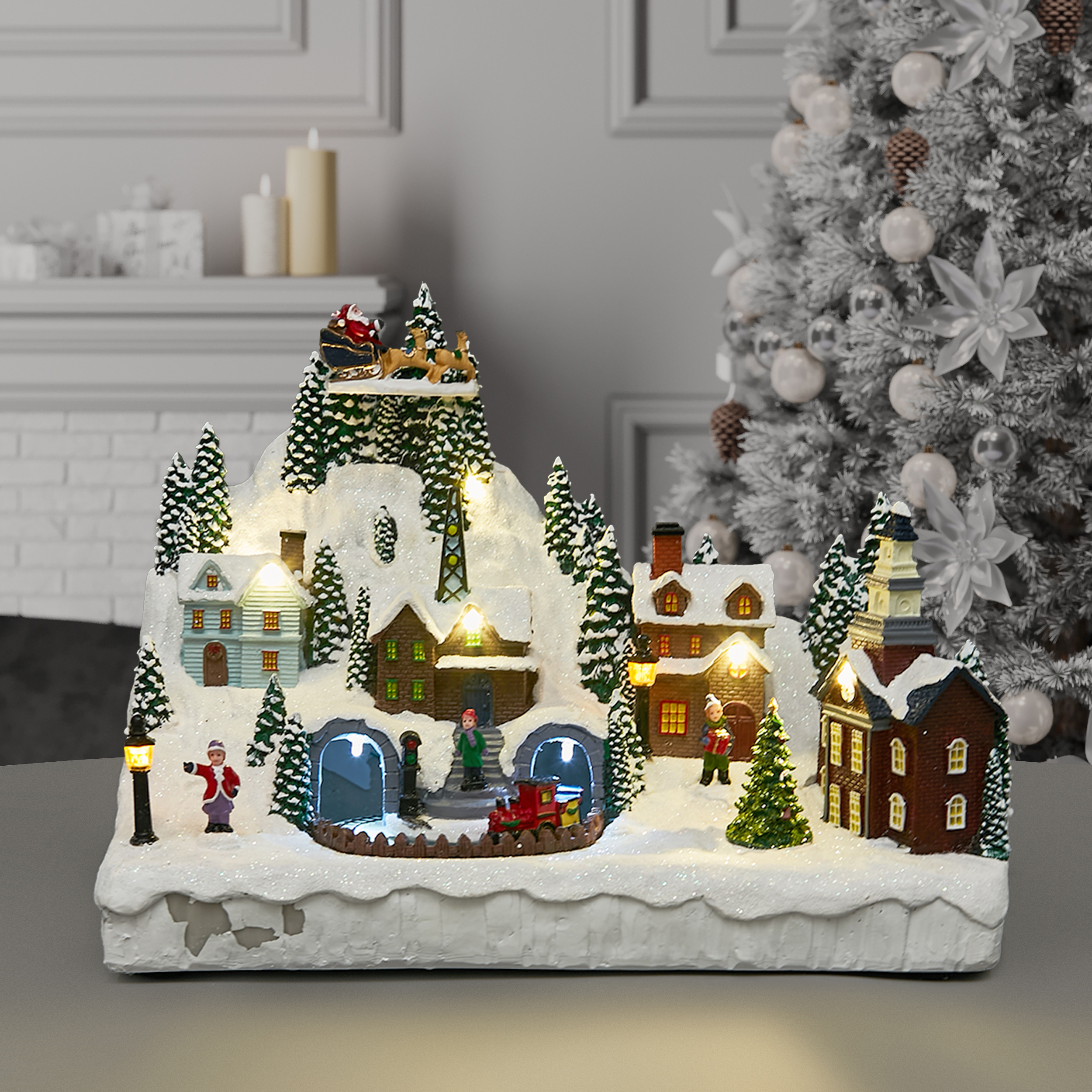 Изображение товара Композиция новогодняя светодиодная Город в снегу 31x17x23 см