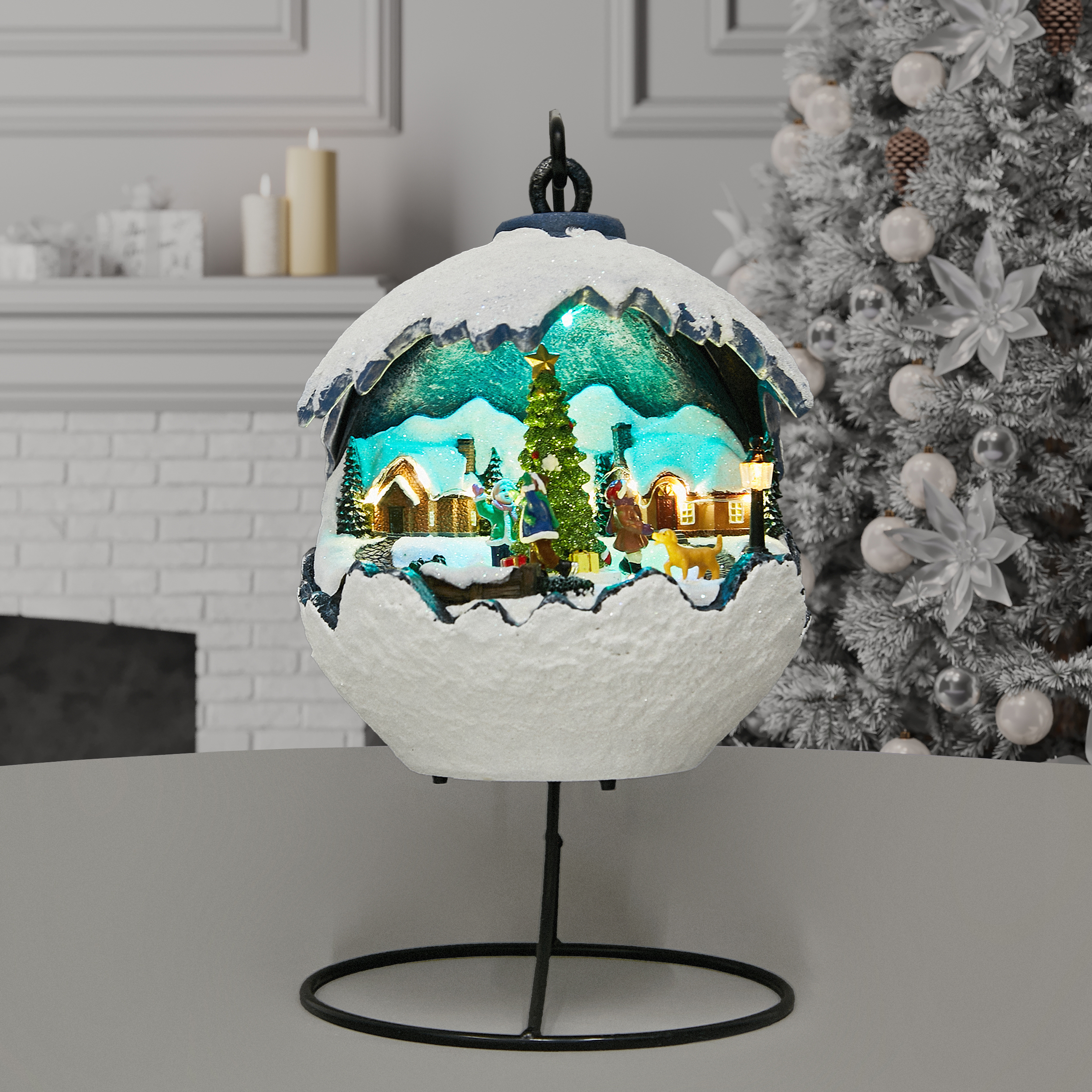 Изображение товара Композиция новогодняя светодиодная В заснеженной пещере 21x16x31 см