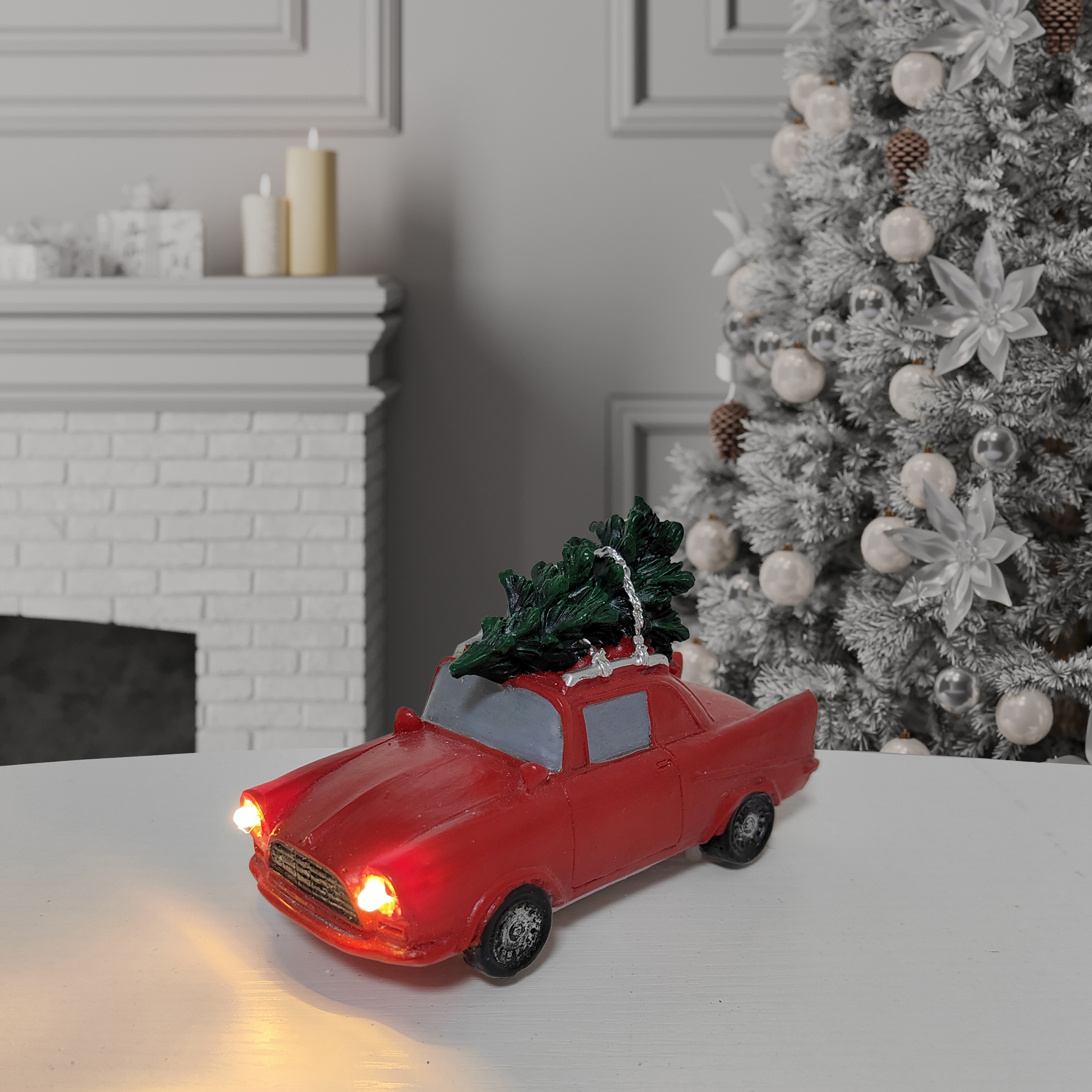 Изображение товара Композиция новогодняя светодиодная 7 см с теплым белым светом