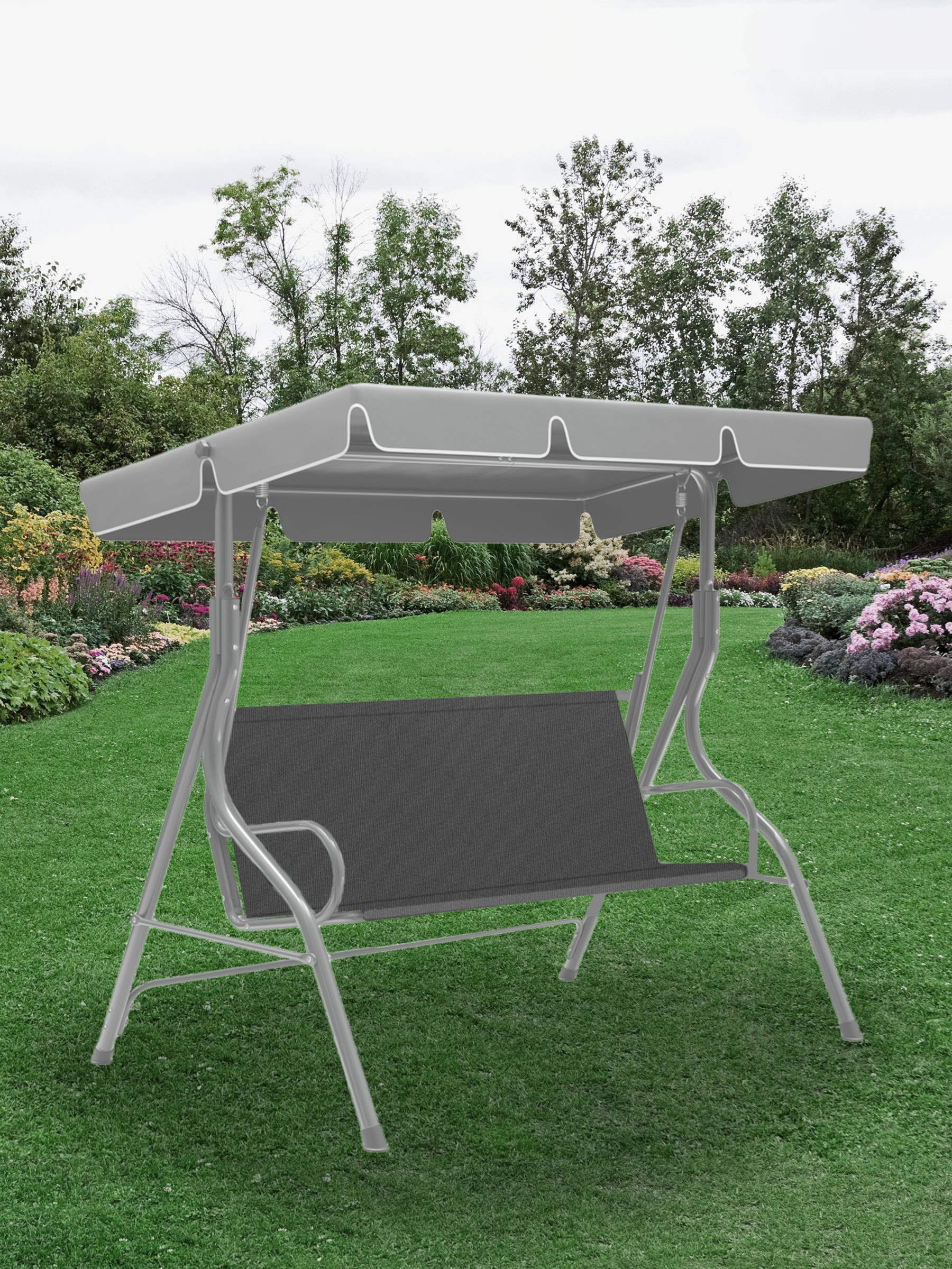 Изображение товара Сиденье для садовых качелей Tplus 1200x400/430 мм оксфорд 600 серое