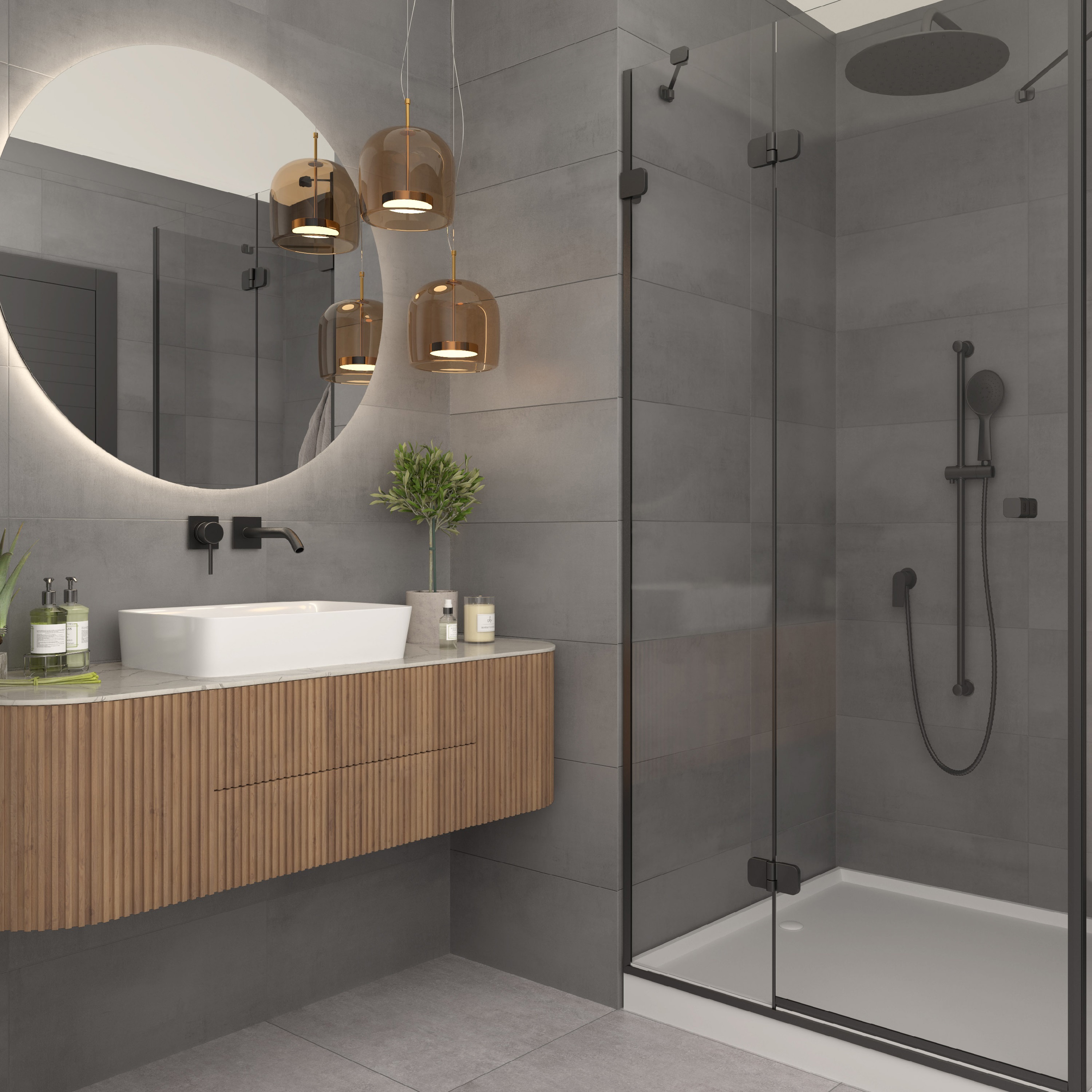 Изображение товара Плитка настенная Gracia Ceramica Status 01 25x60 см матовая серого цвета