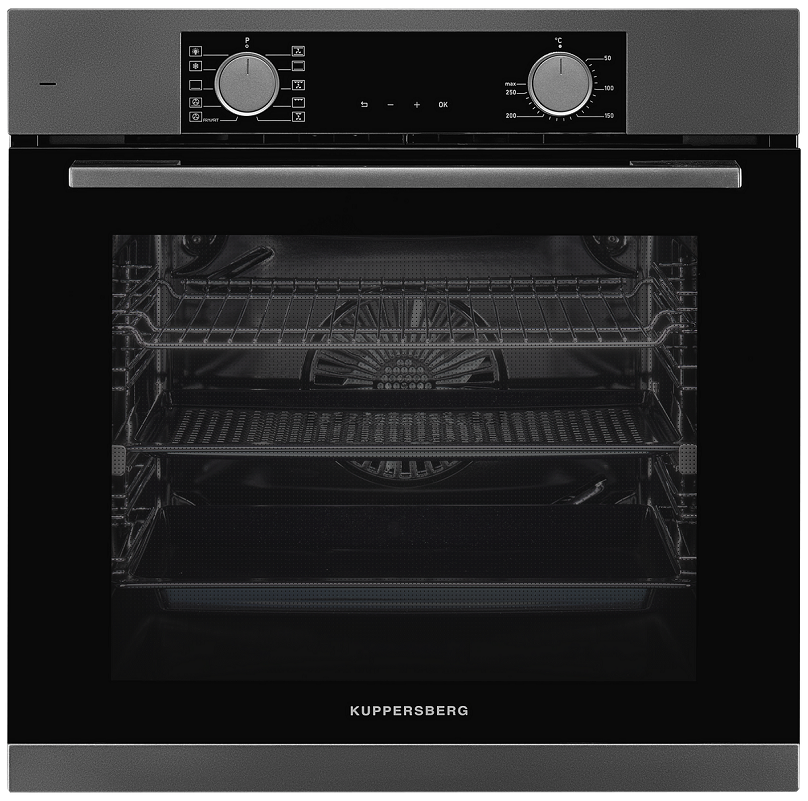 Изображение товара Электрический встраиваемый духовой шкаф Kuppersberg HF 610 SG 59.5x59.5x54.7 см цвет черно-серый