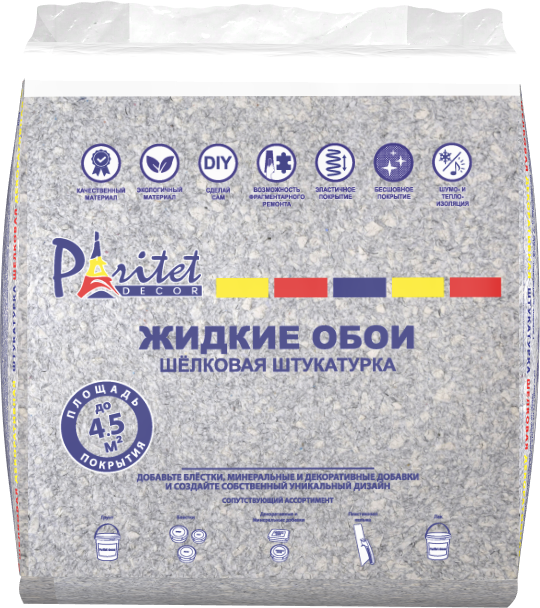 Жидкие обои Paritet Текстурное покрытие 12 0.9 кг цвет кварцевый - 1