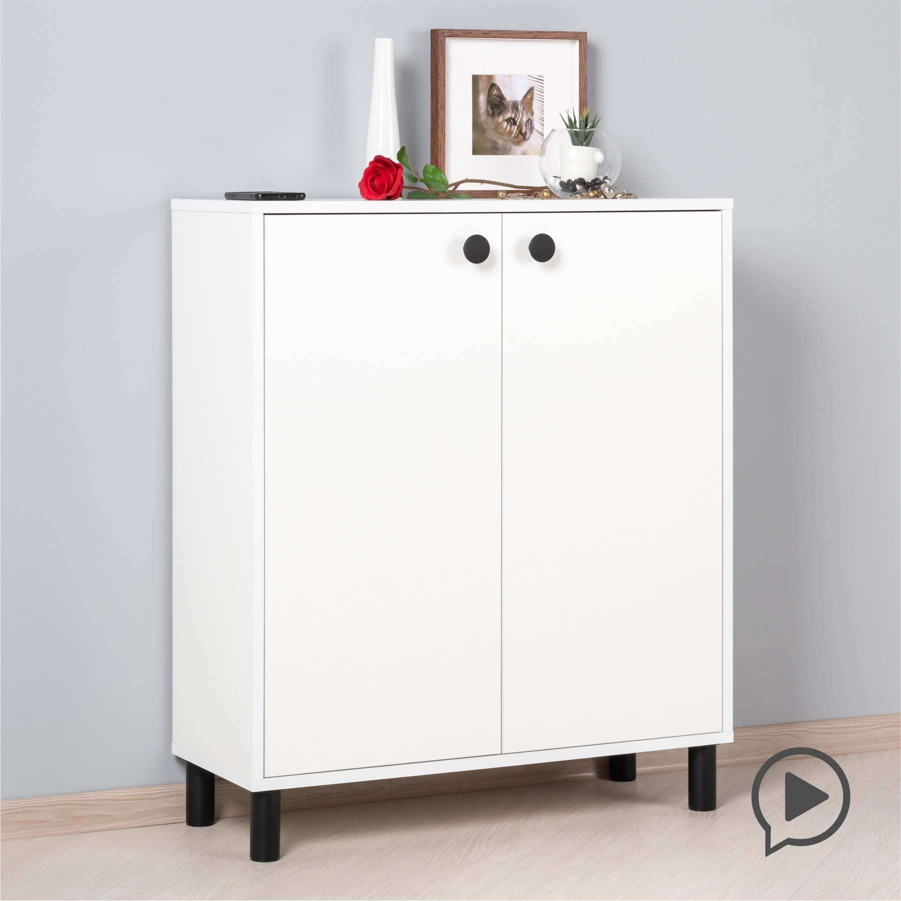 Изображение товара Комод Моби Крафт 13.110 1 ящик 75x29.4x84.2 см ЛДСП цвет белый