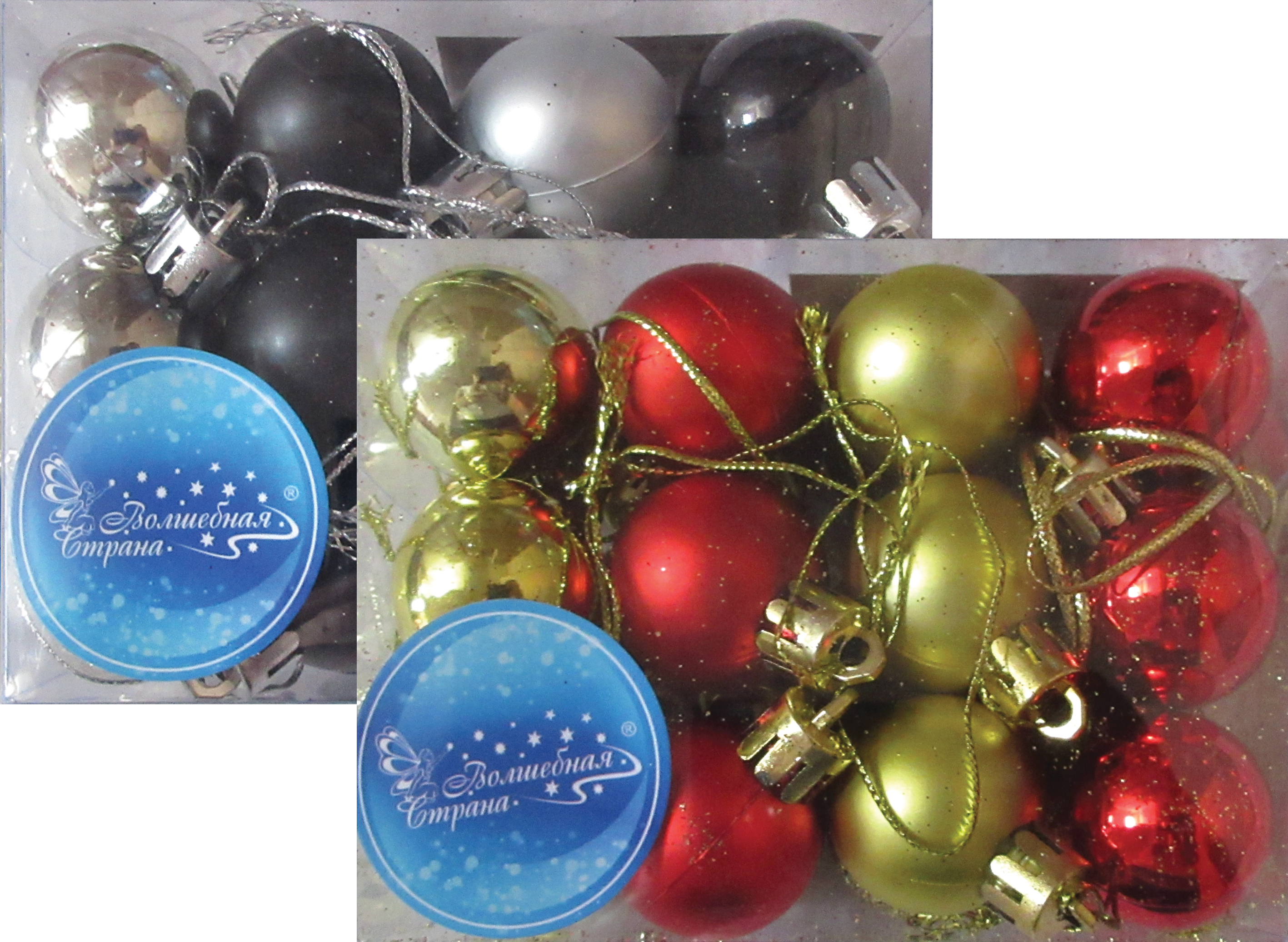 Изображение товара Набор елочных шаров Волшебная страна 003302 Sycb17b-084 3 см пластик разноцветный 24 шт