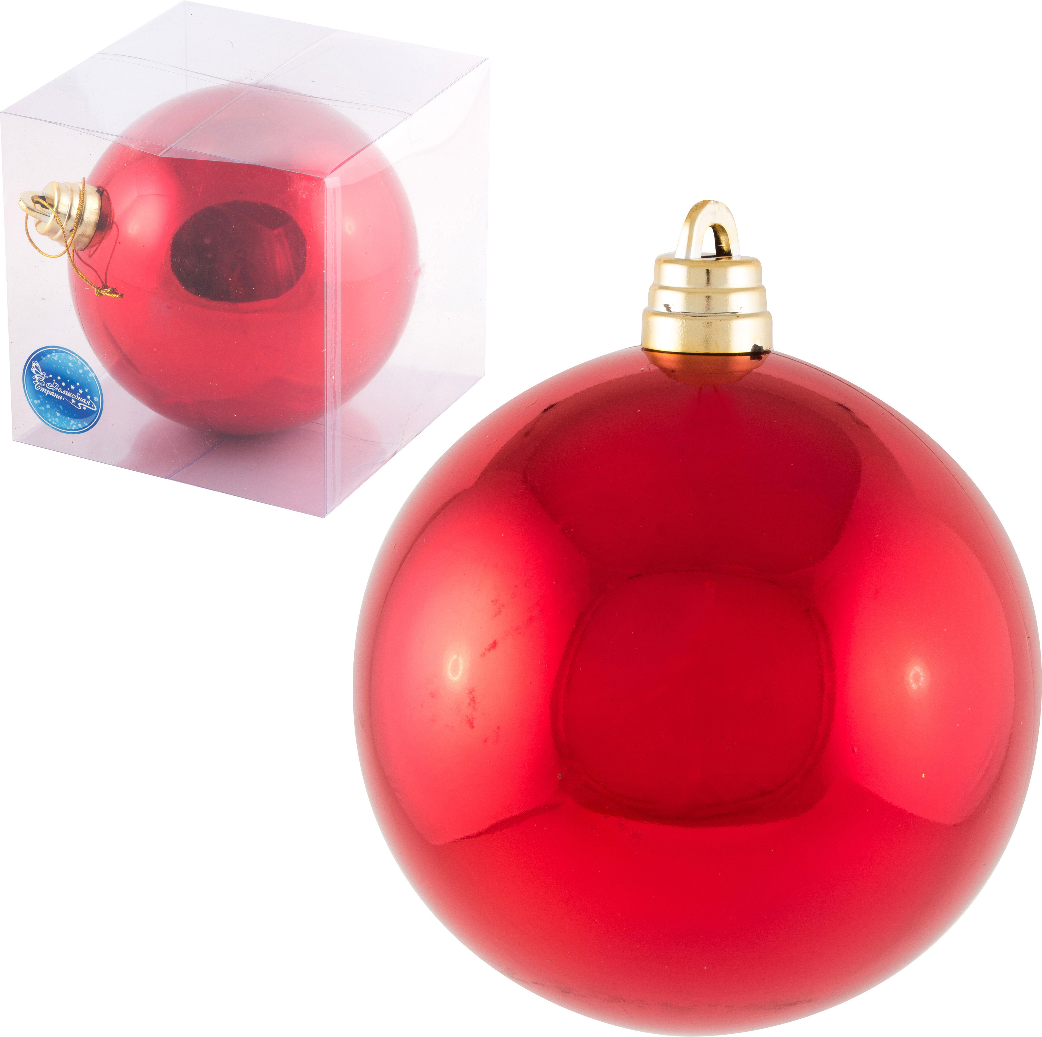 Изображение товара Елочный шар Волшебная страна 15 см красный пластик