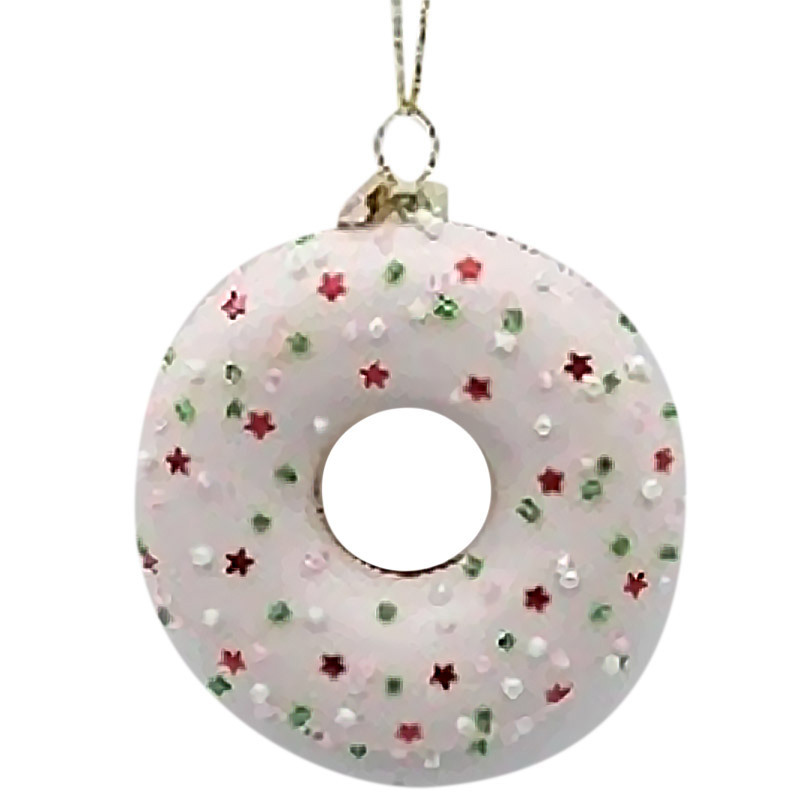 Изображение товара Елочная игрушка Пончик Волшебная страна 106229 8.4 см х 2.6 см разноцветный