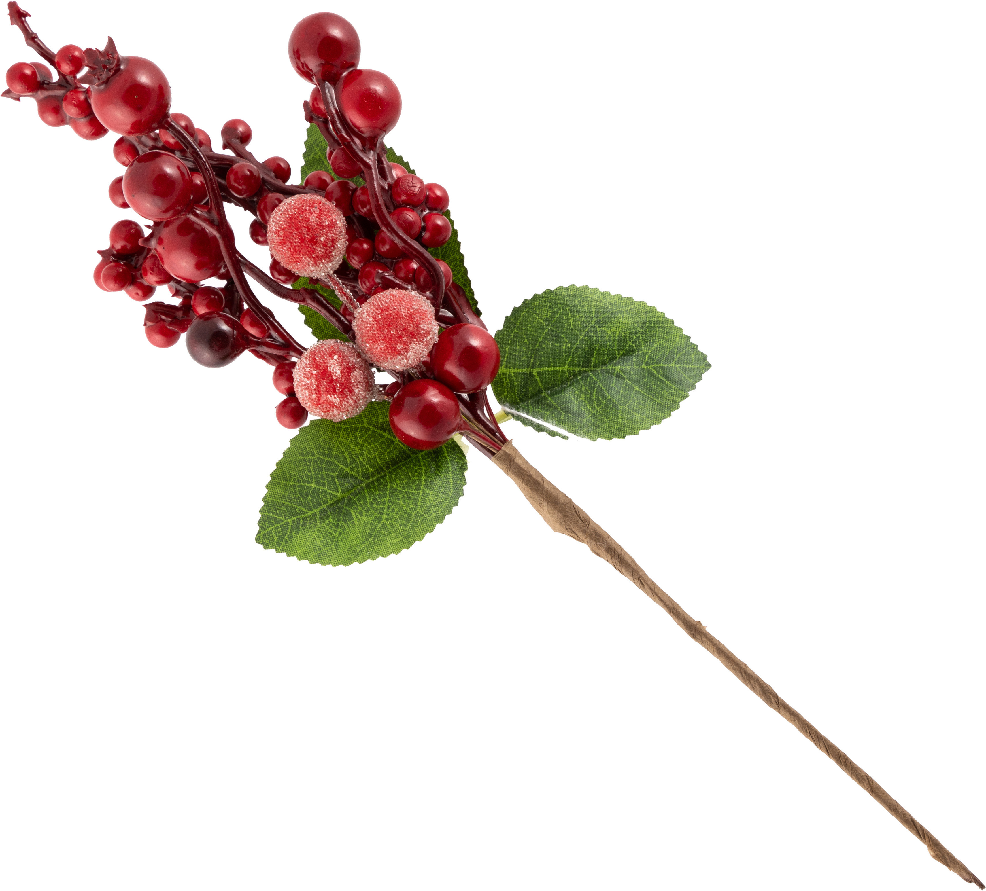 Изображение товара Украшение Ветка с ягодами SYFD-3919154 12x4.5x27 см для новогоднего декора