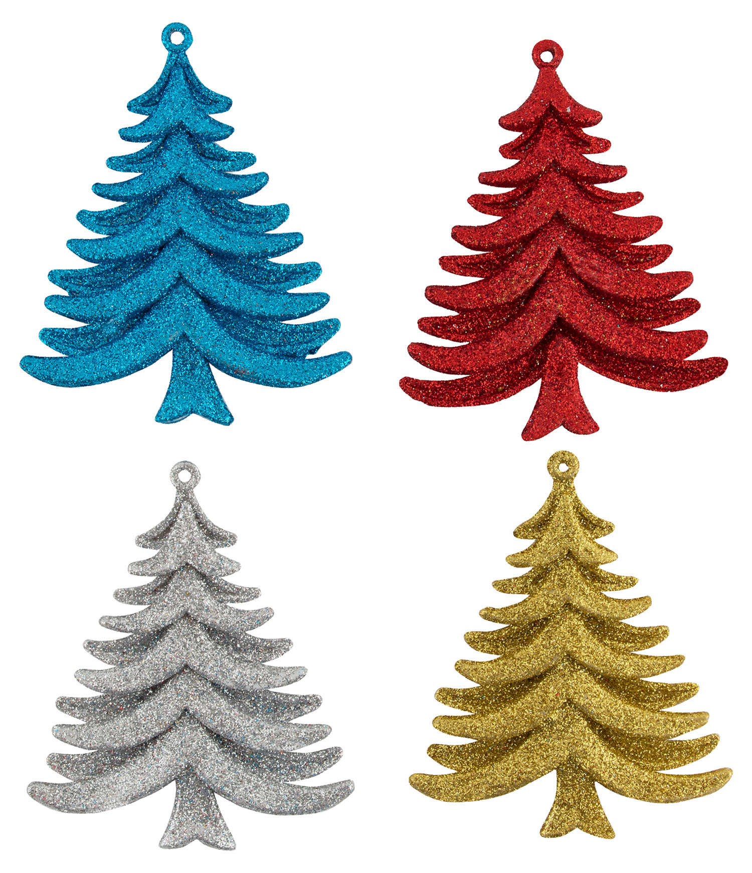 Изображение товара Декоративные Ёлки 4 шт 14.5x3x14.3 см новогоднее украшение