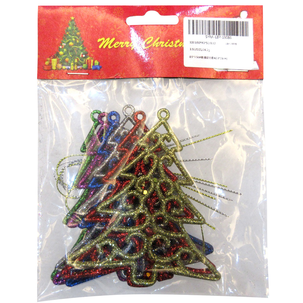 Изображение товара Декоративные елочки 6 шт 15x2.5x14.5 см новогодние украшения