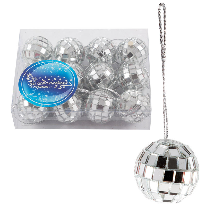 Изображение товара Набор елочных шаров Волшебная страна зеркальный 12шт 2 см