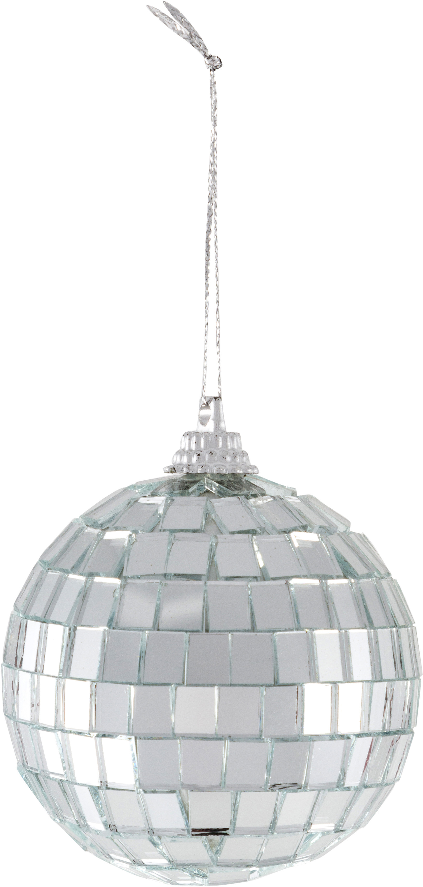 Изображение товара Елочный шар Волшебная страна 008021 Зеркальный 9 см зеркало серый/серебристый