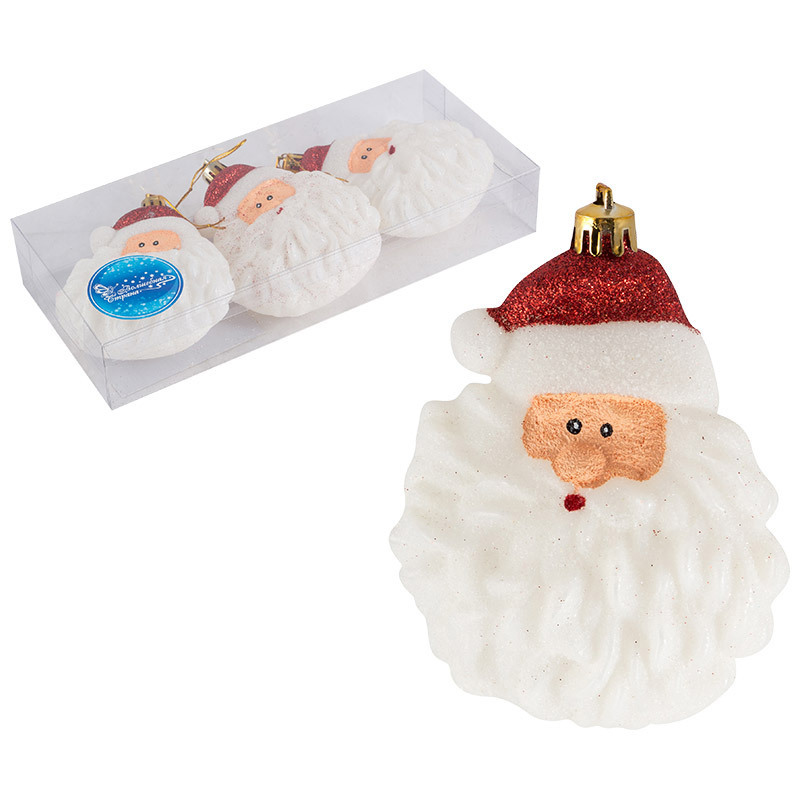 Изображение товара Набор елочных украшений Волшебная страна Санты 3шт красный