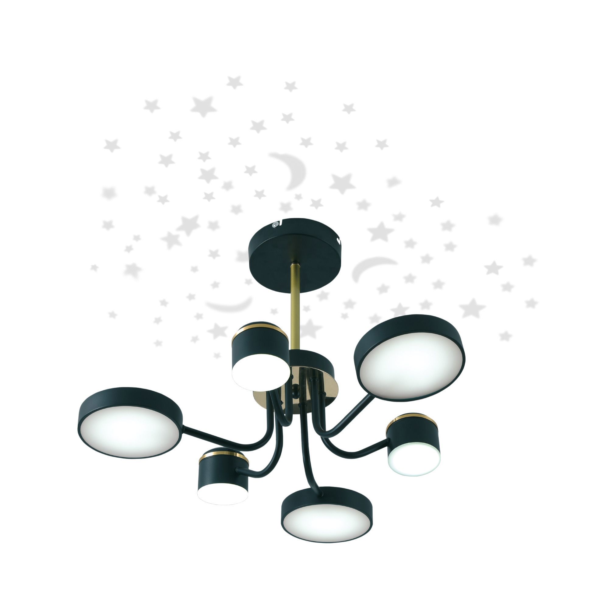 Изображение товара Люстра потолочная светодиодная Ritter Notte 51633 с пультом управления 28 м² регулируемый белый свет цвет черный