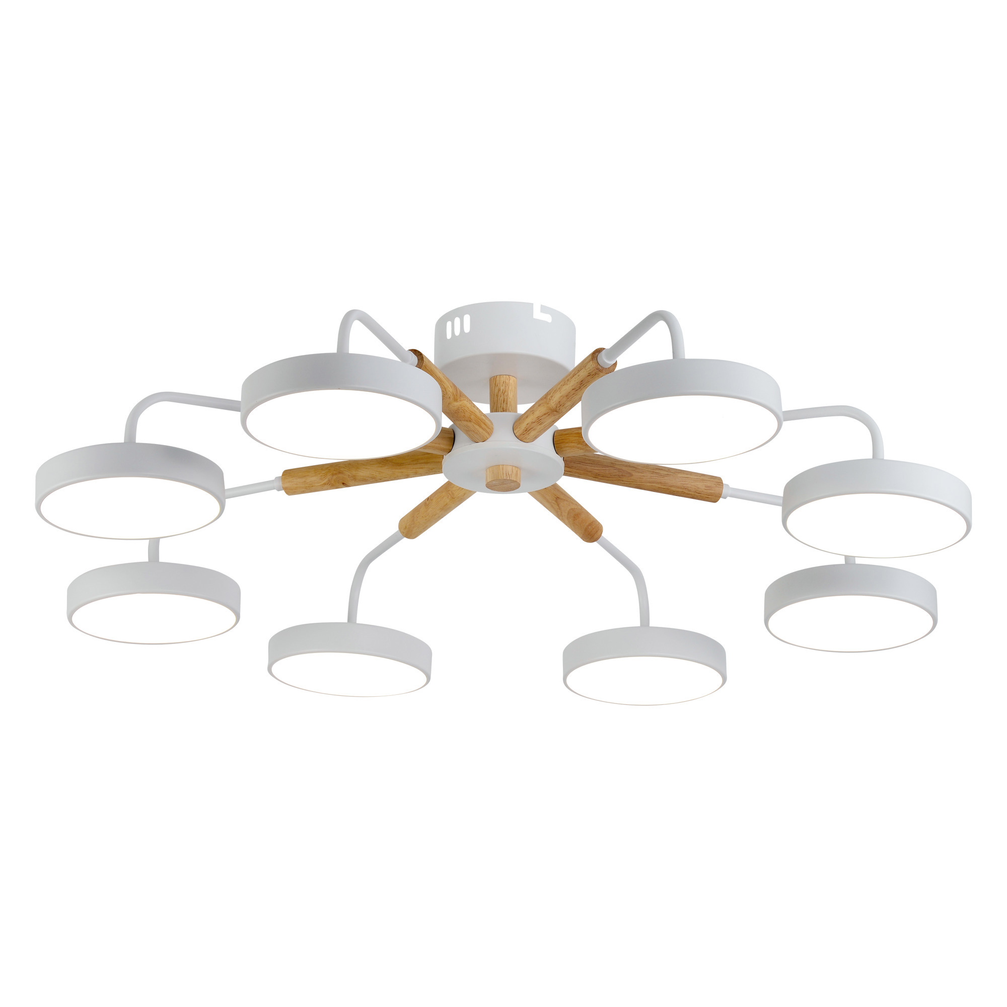 Изображение товара Люстра потолочная светодиодная деревянная Ritter Mattino 51660 с пультом управления 48 м² регулируемый белый свет цвет белый