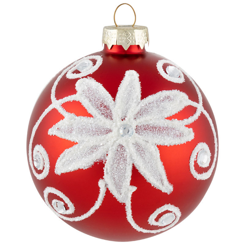 Изображение товара Елочный шар Волшебная страна 106375 Syblqa-0523032 7.9 см стекло красный